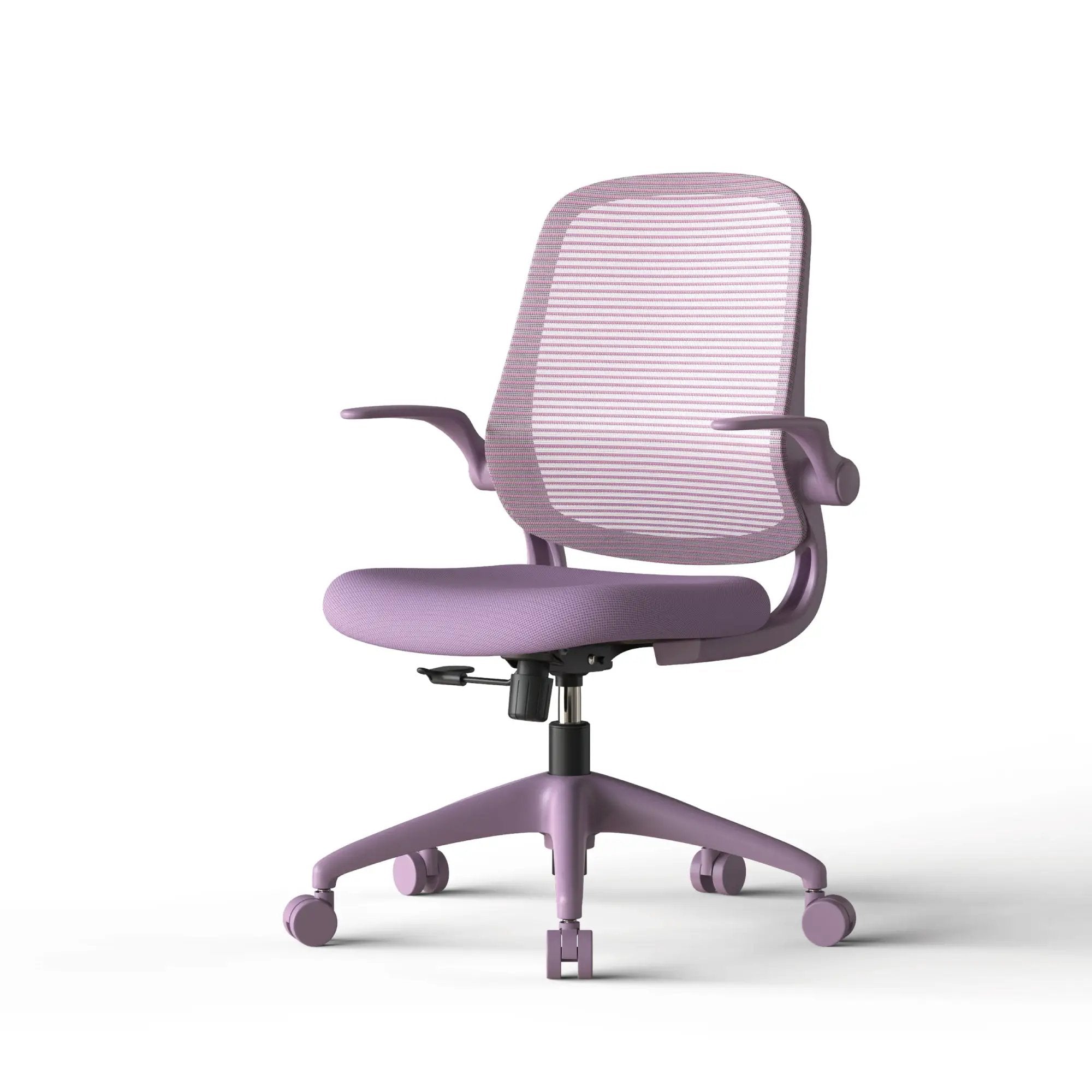 Purple ergonomic office chair with mesh back and integrated molded foam for home office comfort by Platinum-Level Office Chairs.