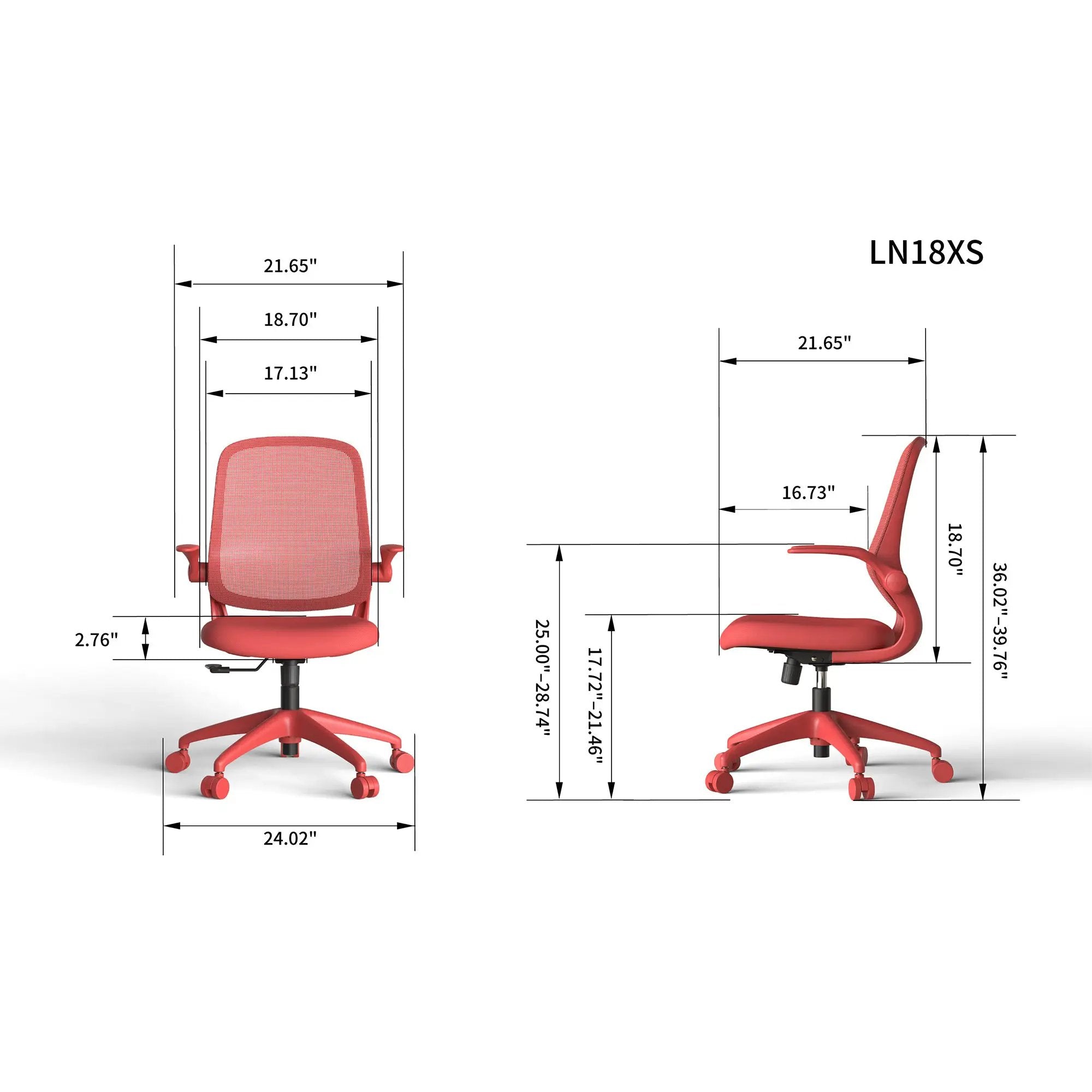 Red ergonomic office chair with mesh back and integrated molded foam by Platinum-Level Office Chairs for home office comfort.