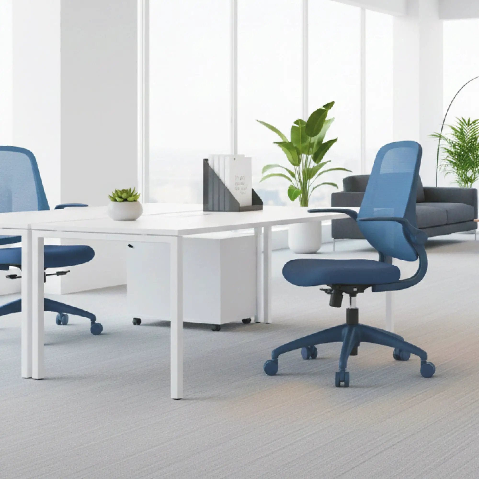 Platinum-Level Office Chairs ergonomic office chair with mesh back, molded foam seat, suitable for home office, supports 350 lbs.