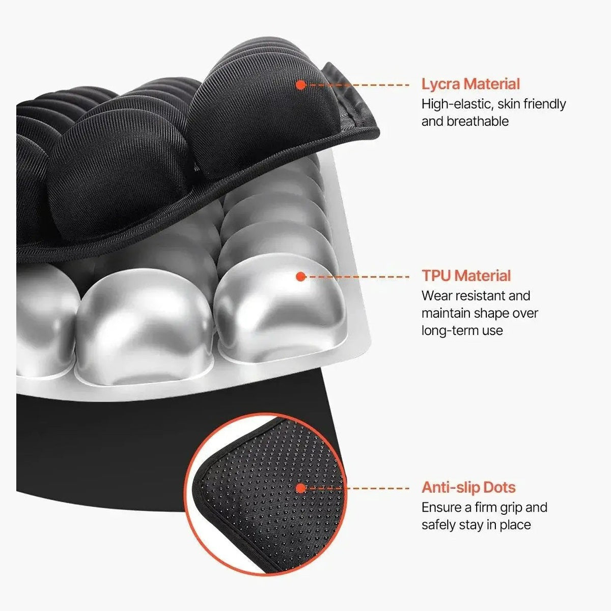 Black Platinum-Level ergonomic inflatable air cell seat cushion for wheelchair, office, and car travel pressure relief.