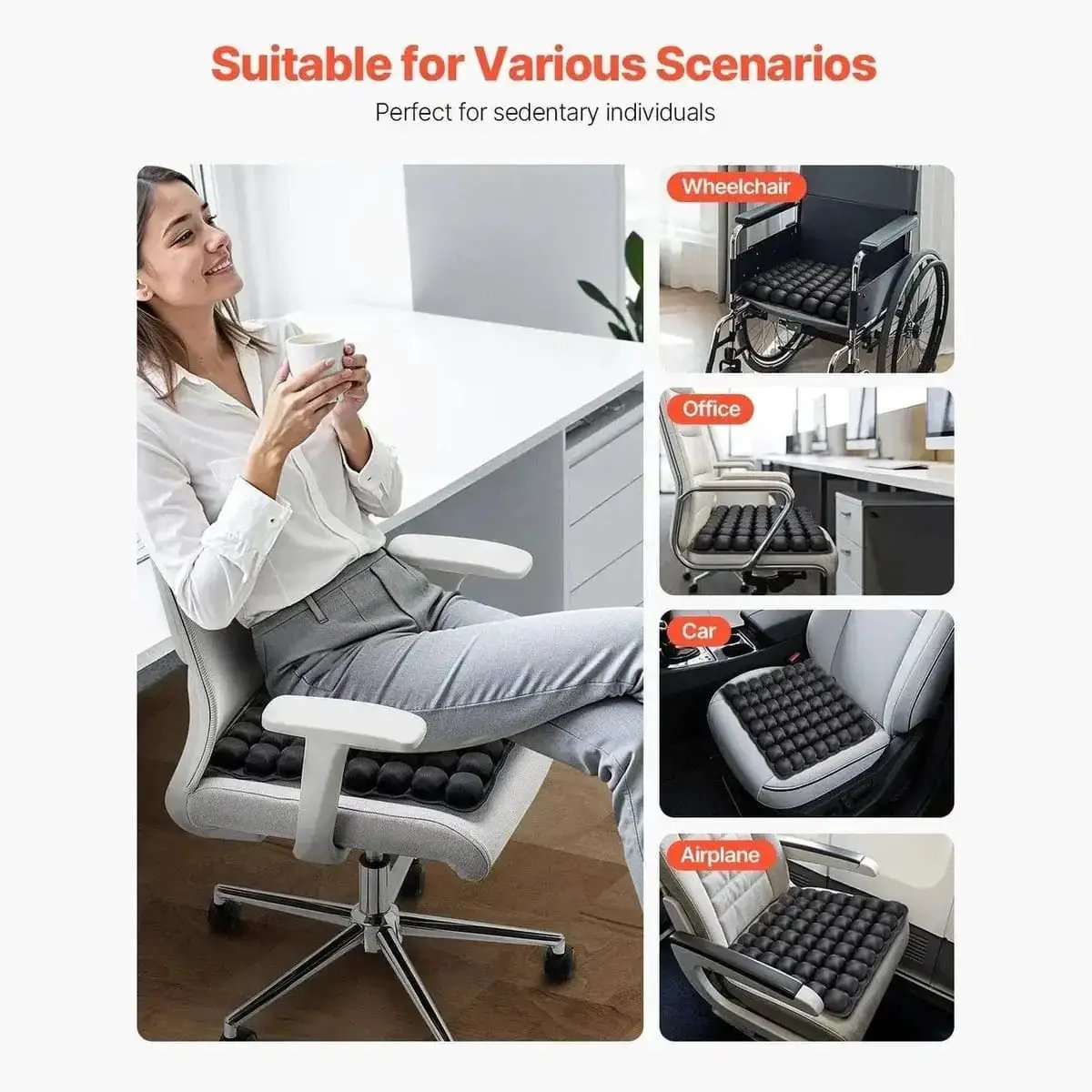 Platinum-Level Premium Inflatable Air Cell Seat Cushion for Wheelchair Office Car Travel Pressure Relief - Platinum-Level Office Chairs