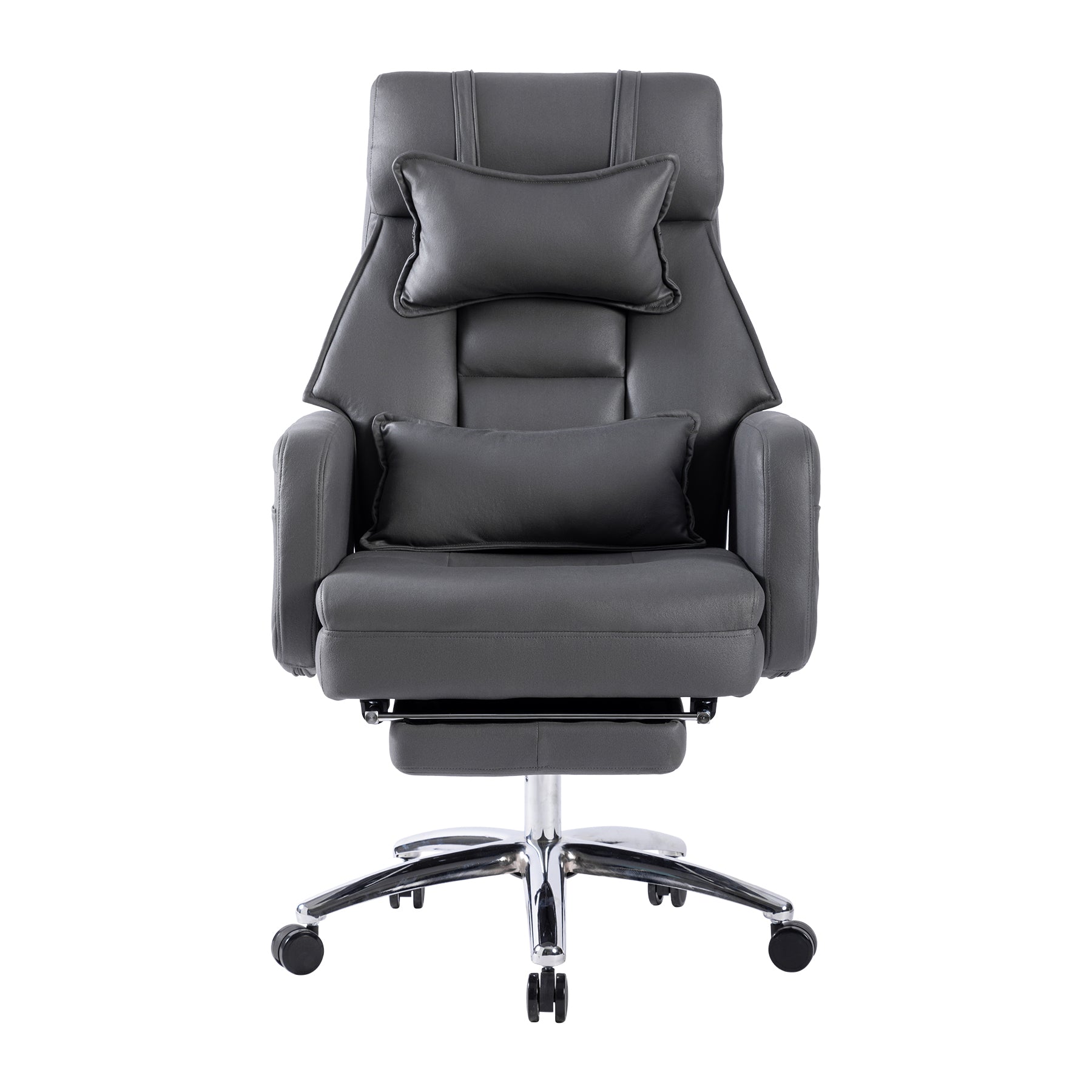 Dark Grey Ergonomic Swivel Office Chair With Lumbar Support by Platinum-Level Office Chairs, with lumbar bolster.