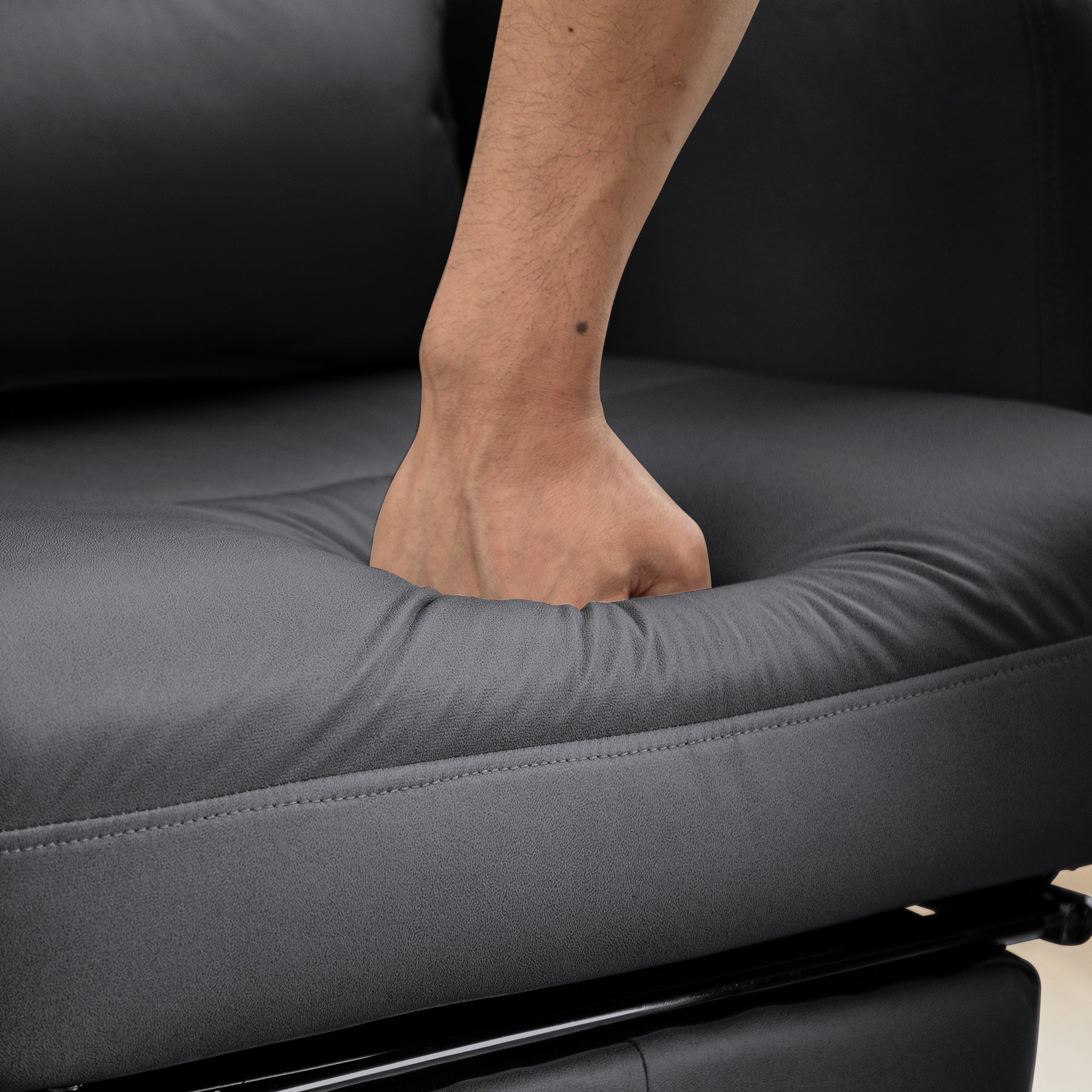 Dark Grey Ergonomic Swivel Office Chair With Lumbar Support by Platinum-Level Office Chairs, featuring lumbar support for comfort.