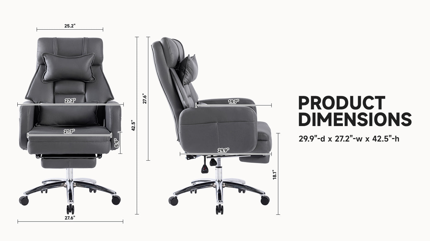 Dark Grey Ergonomic Swivel Office Chair With Lumbar Support from Platinum-Level Office Chairs, American with European influence.