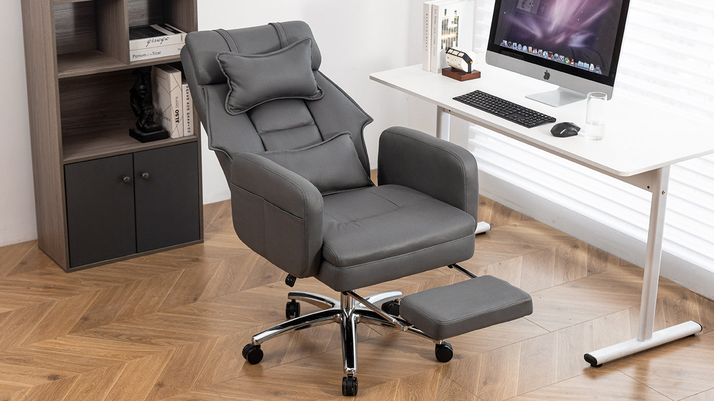 Dark Grey Ergonomic Swivel Office Chair With Lumbar Support by Platinum-Level Office Chairs delivers comfort and productivity.