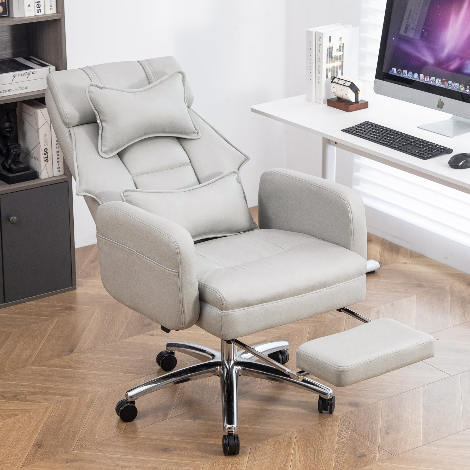 Swivel Ergonomic Office Chair With Lumbar Support Grey - Platinum-Level Office Chairs