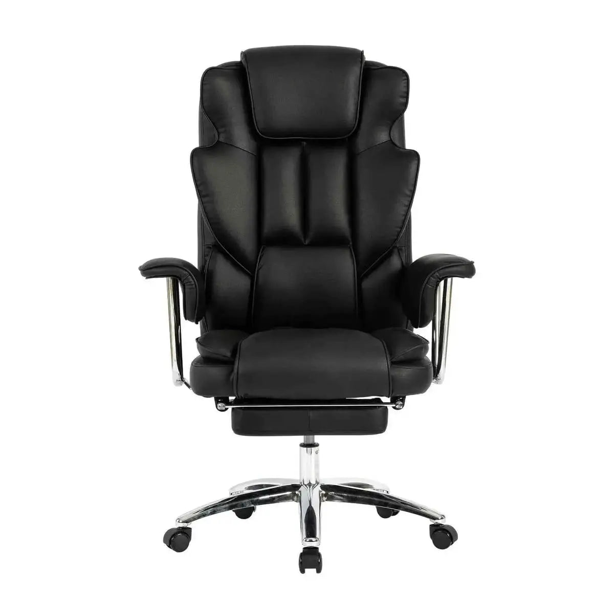 Platinum-Level Big And Tall Ergonomic Premium Executive Office Chair With Footrest Black Leather For Home Office - Platinum-Level Office Chairs