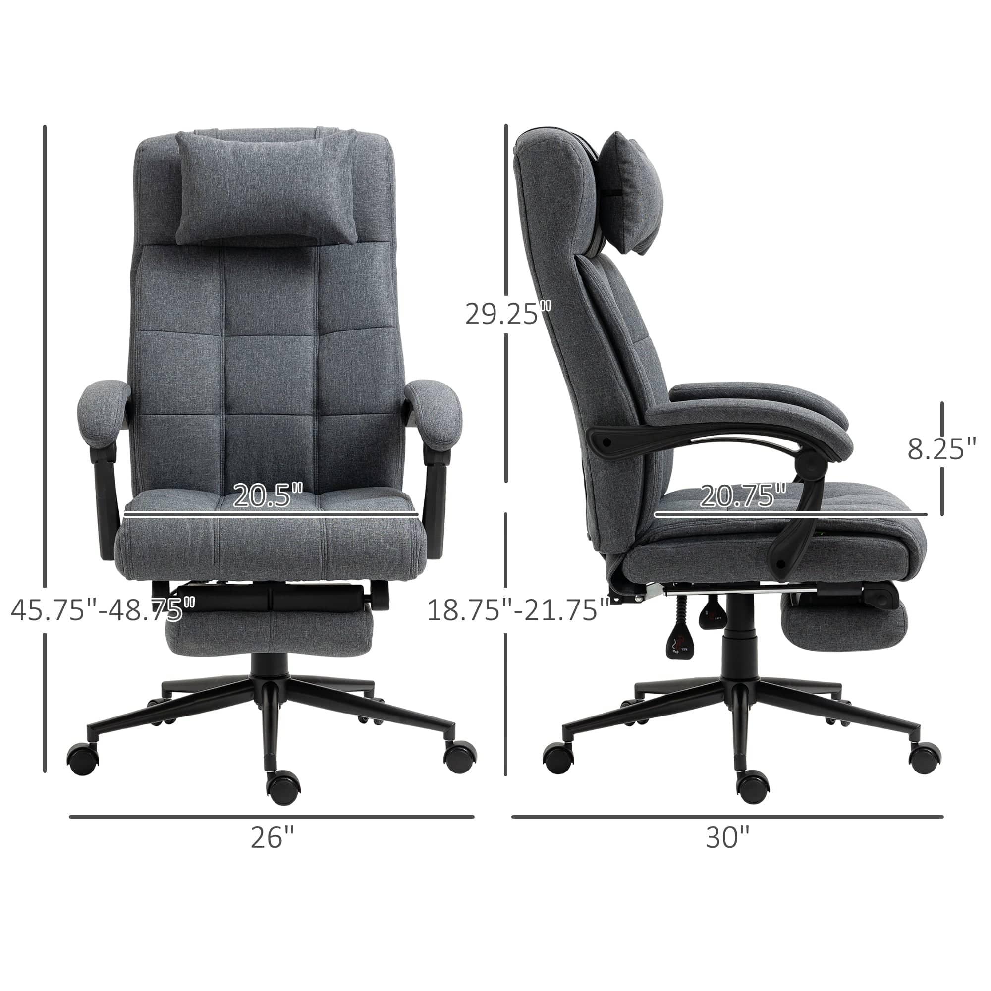 High-Back Dark Grey Executive Office Chair with Adjustable Height, Padded Footrest, Headrest, and Armrests - Platinum-Level Office Chairs
