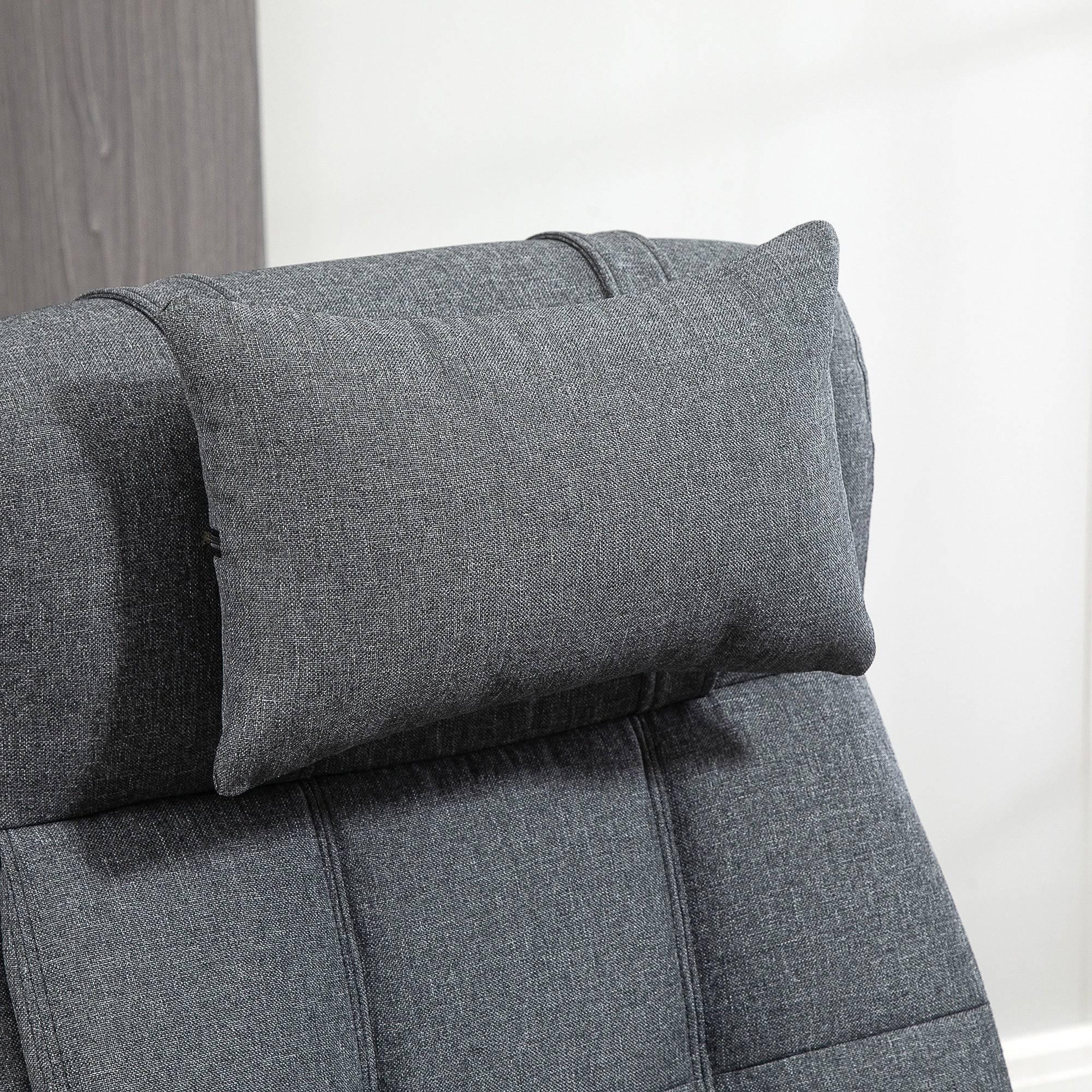 High-Back Dark Grey Executive Office Chair with Adjustable Height, Padded Footrest, Headrest, and Armrests - Platinum-Level Office Chairs