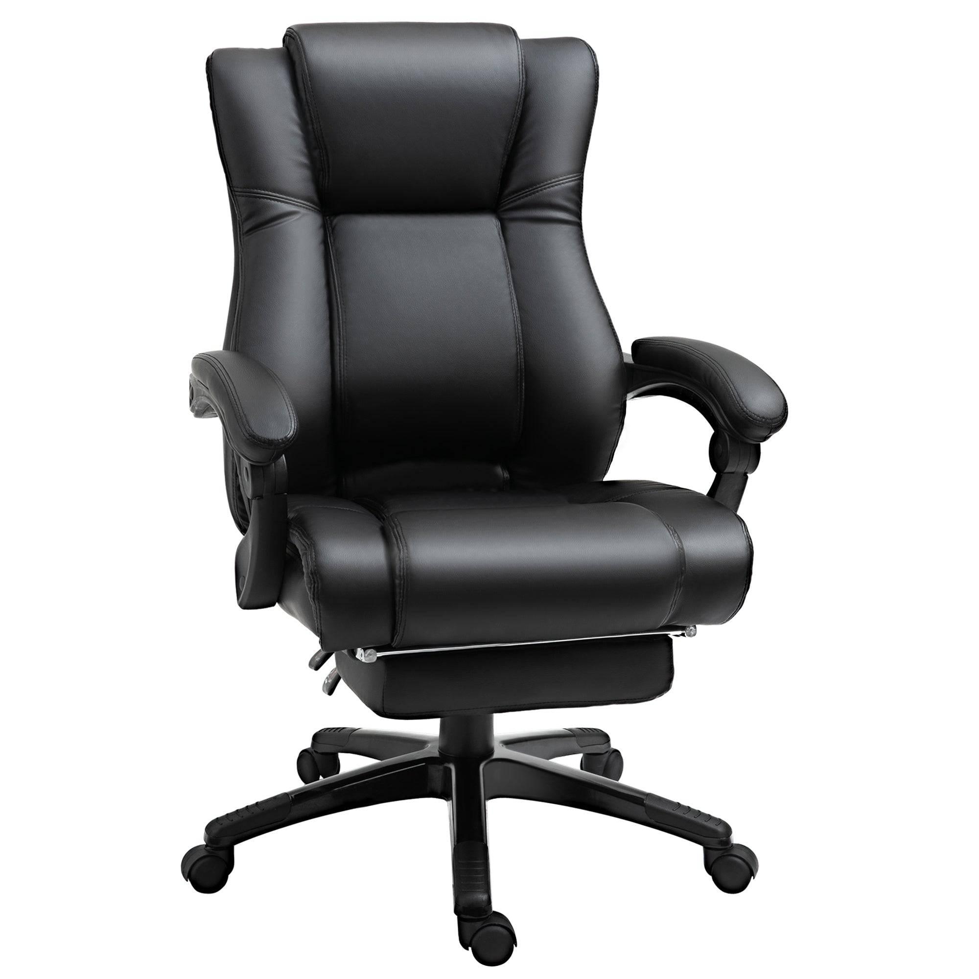 Vinsetto Adjustable High Back Executive Office Chair with PU Leather, Retractable Footrest, and Swivel Mobility in Black - Platinum-Level Office Chairs