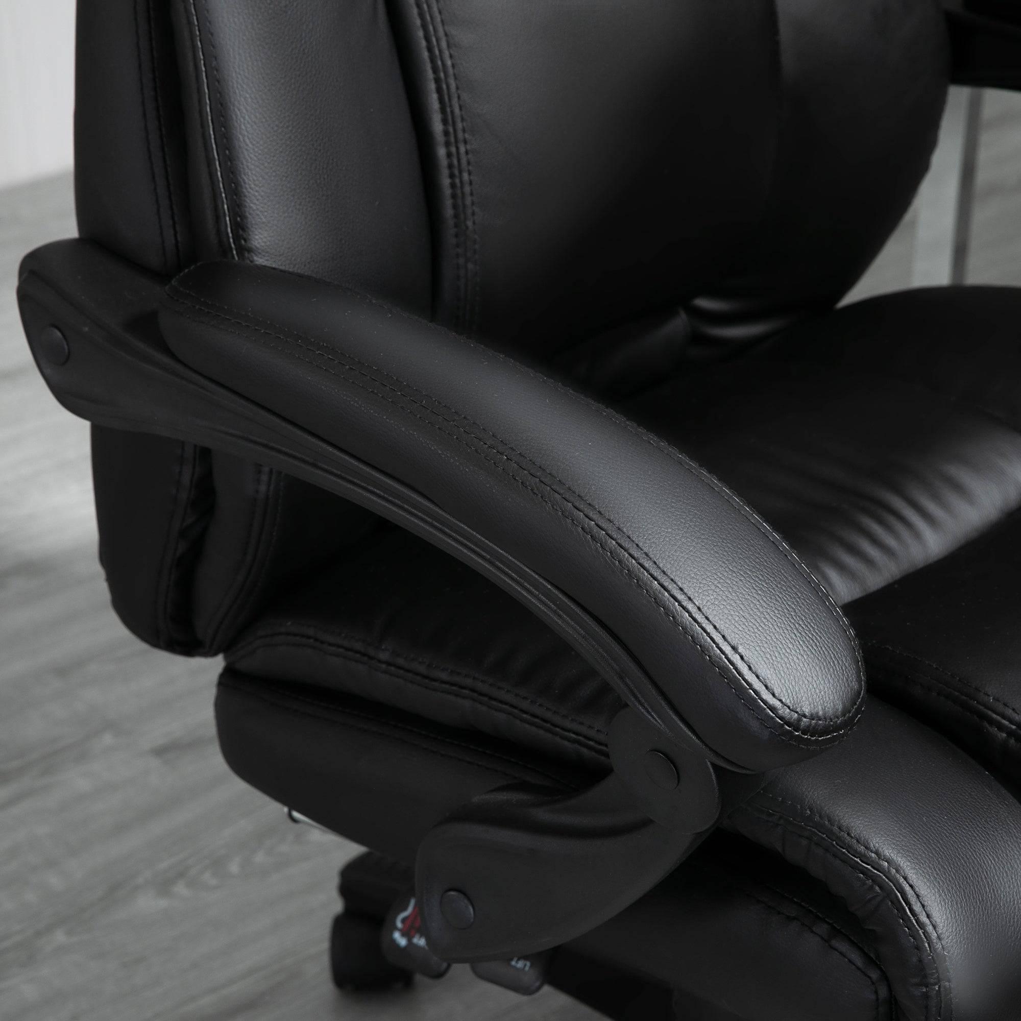 Vinsetto Adjustable High Back Executive Office Chair with PU Leather, Retractable Footrest, and Swivel Mobility in Black - Platinum-Level Office Chairs