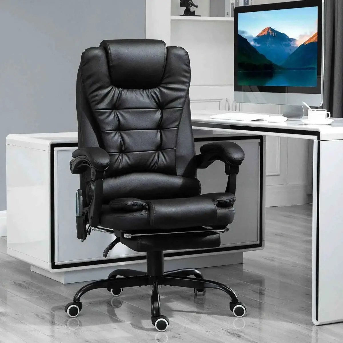 Vinsetto Deluxe Ergonomic Massage Office Chair with Lumbar Support and - Platinum-Level Office Chairs