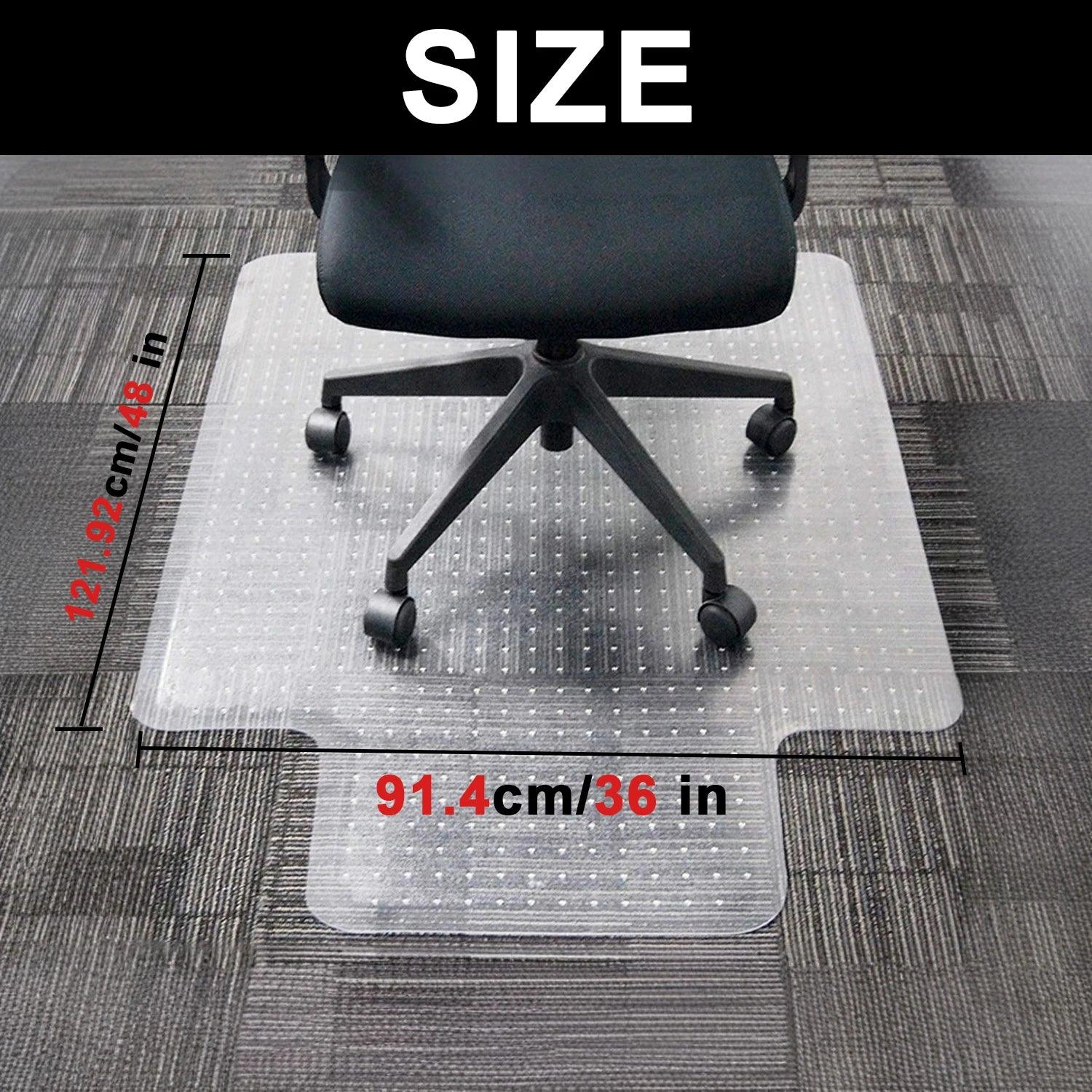 1pc Office Chair Mat For Computer Desk Chair Transparent Design Mat Easy Clean - Platinum-Level Office Chairs