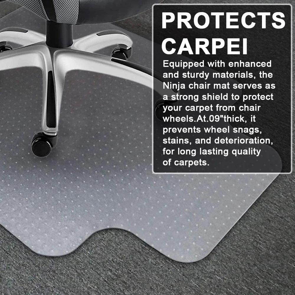 1pc Office Chair Mat For Computer Desk Chair Transparent Design Mat Easy Clean - Platinum-Level Office Chairs