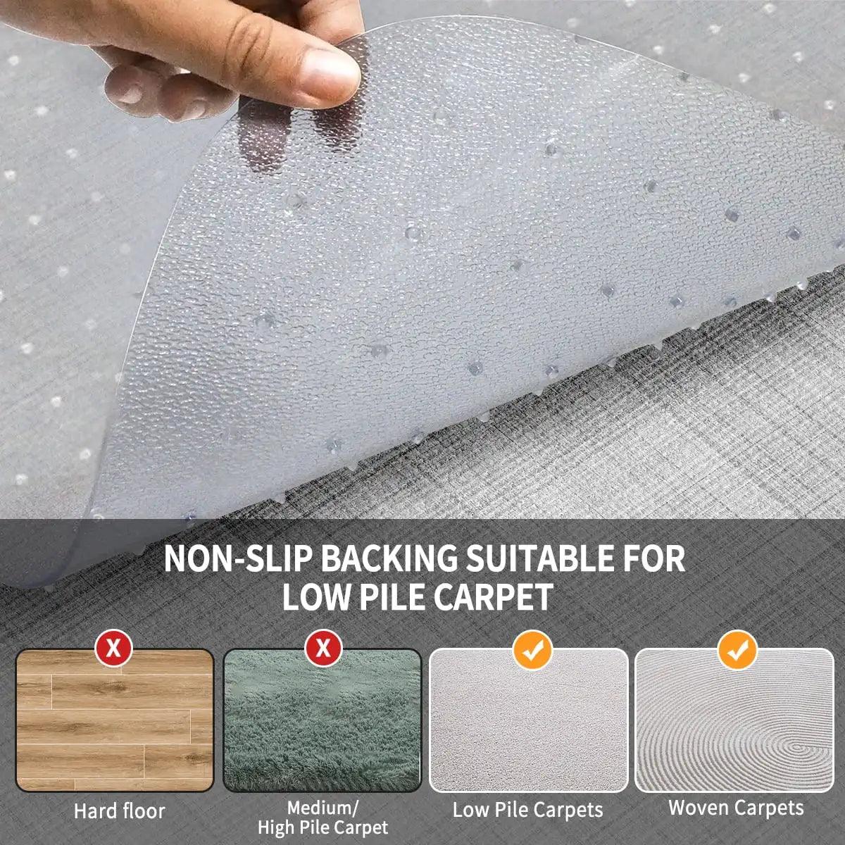 1pc Office Chair Mat For Computer Desk Chair Transparent Design Mat Easy Clean - Platinum-Level Office Chairs