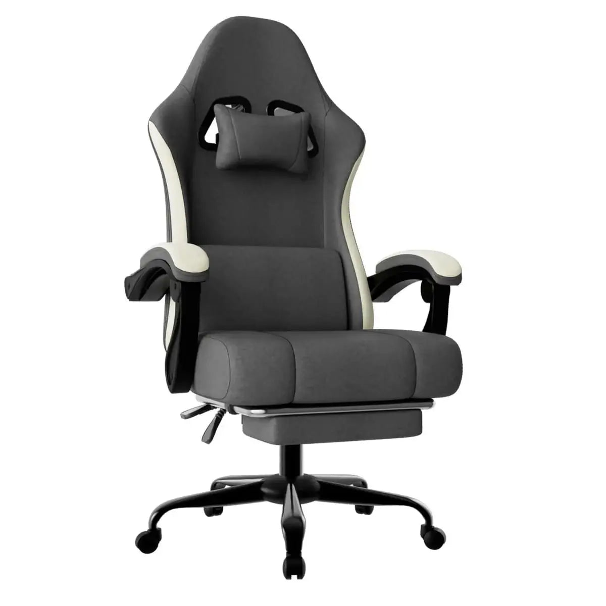 Dark night black ergonomic gaming chair by Platinum-Level Office Chairs with pocketed spring cushion, high-density foam, and 360 swivel.