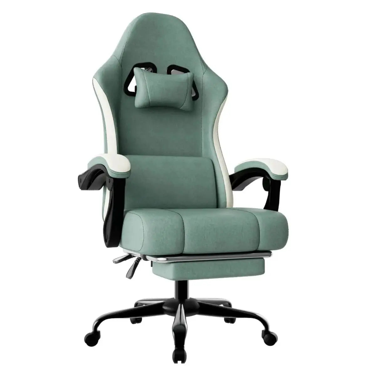 Dark night black ergonomic gaming chair by Platinum-Level Office Chairs with pocketed spring cushion, high-density foam, and 360 swivel.