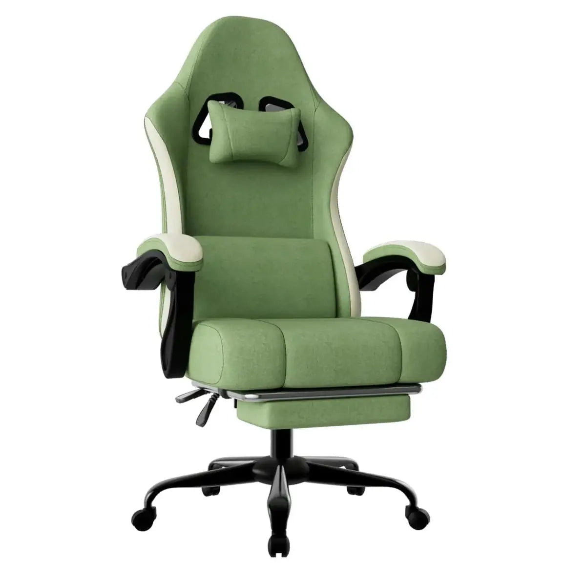 Ergonomic Gaming Chair with Pocketed Spring Cushion, Breathable Fabric Computer Chair with Footrest, Adjustable Lumbar Support Video Game Chair for Adults (Fabric) by Platinum-Level Office Chairs