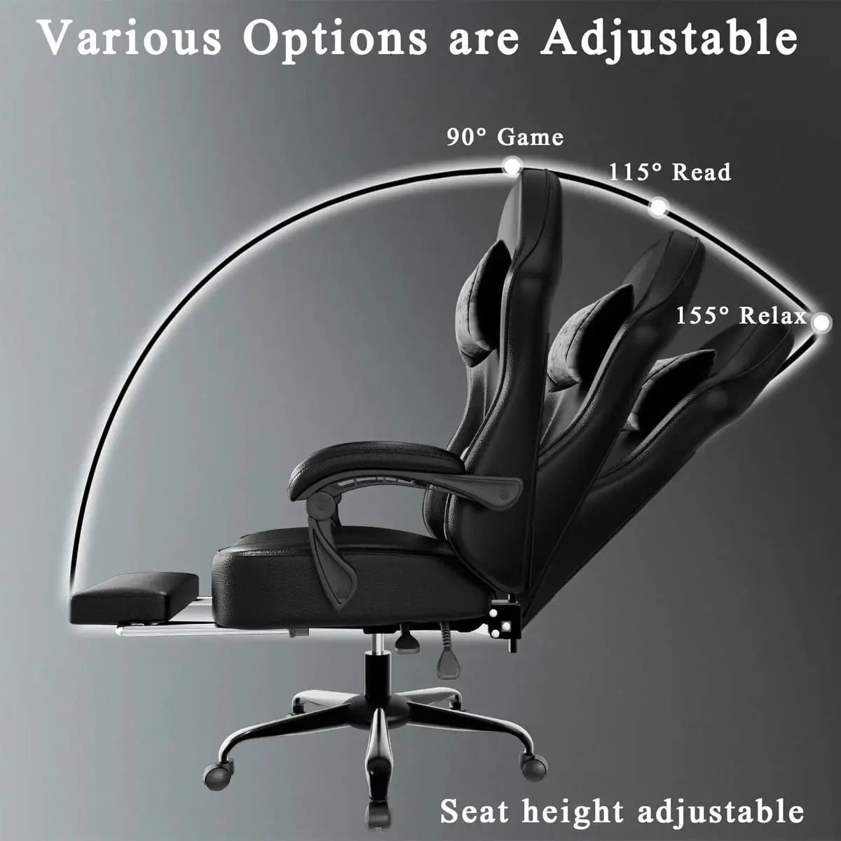 Ergonomic PU Leather Gaming Chair with Pocket Springs, Footrest, and Lumbar Support for Pro Gamers Platinum-Level Office Chairs