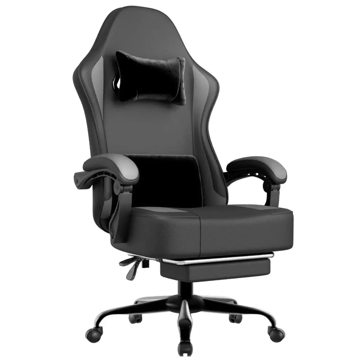 Ergonomic PU Leather Gaming Chair with Pocket Springs, Footrest, and Lumbar Support for Pro Gamers Platinum-Level Office Chairs