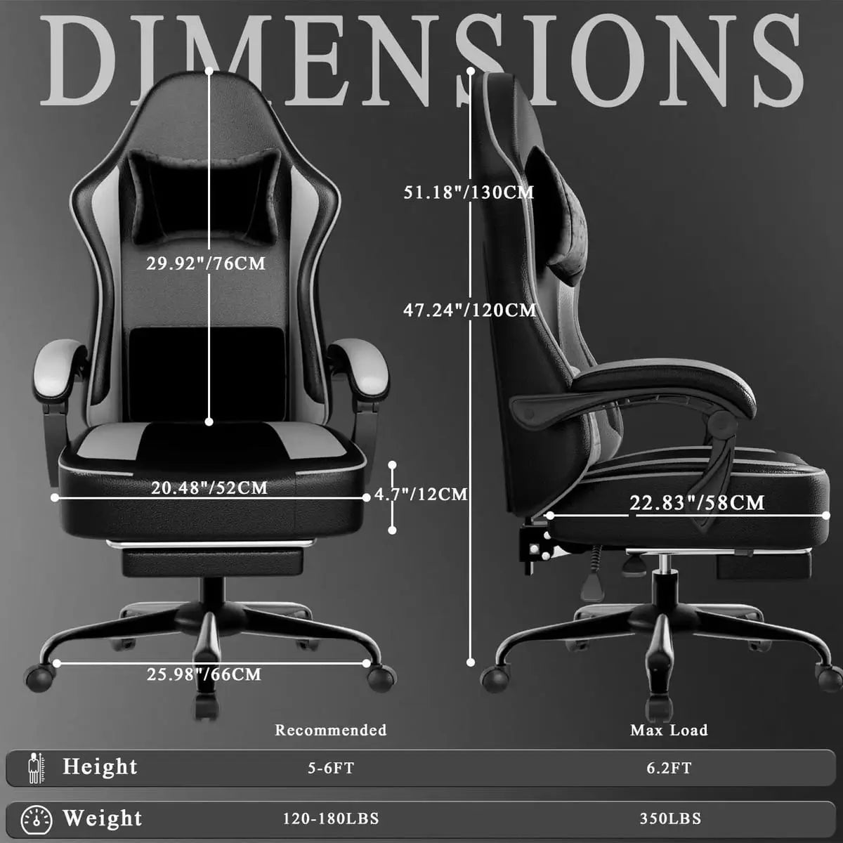 Ergonomic PU Leather Gaming Chair with Pocket Springs, Footrest, and Lumbar Support for Pro Gamers Platinum-Level Office Chairs
