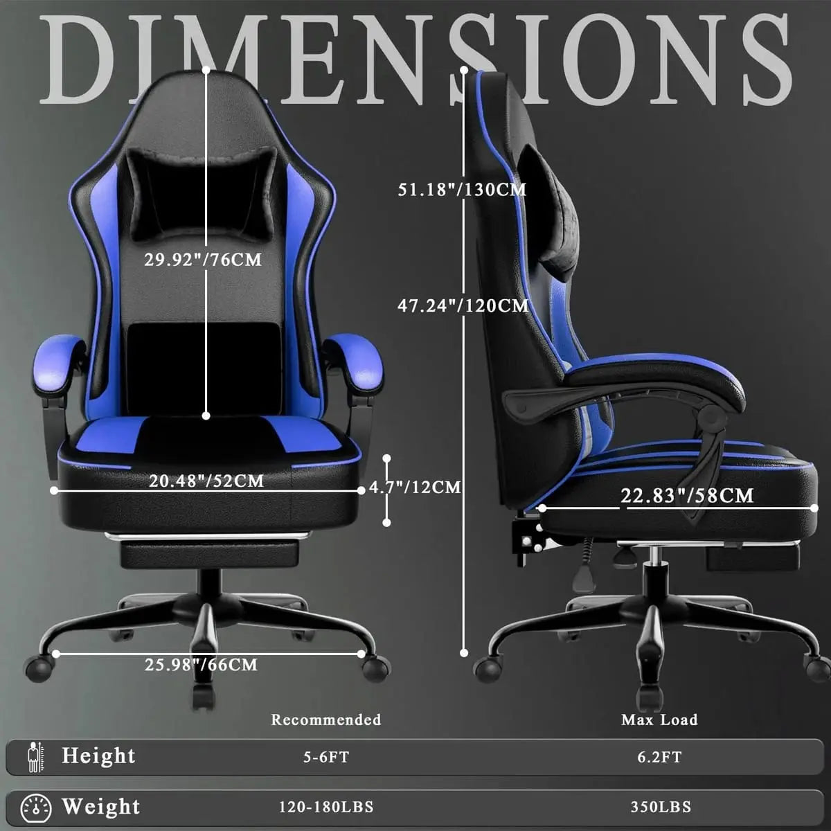 Ergonomic PU Leather Gaming Chair with Pocket Springs, Footrest, and Lumbar Support for Pro Gamers Platinum-Level Office Chairs