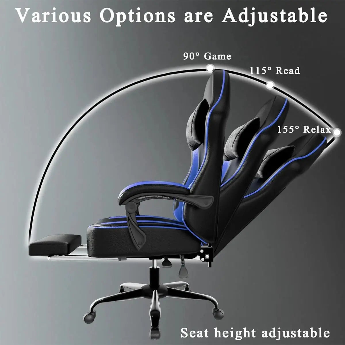 Ergonomic PU Leather Gaming Chair with Pocket Springs, Footrest, and Lumbar Support for Pro Gamers Platinum-Level Office Chairs