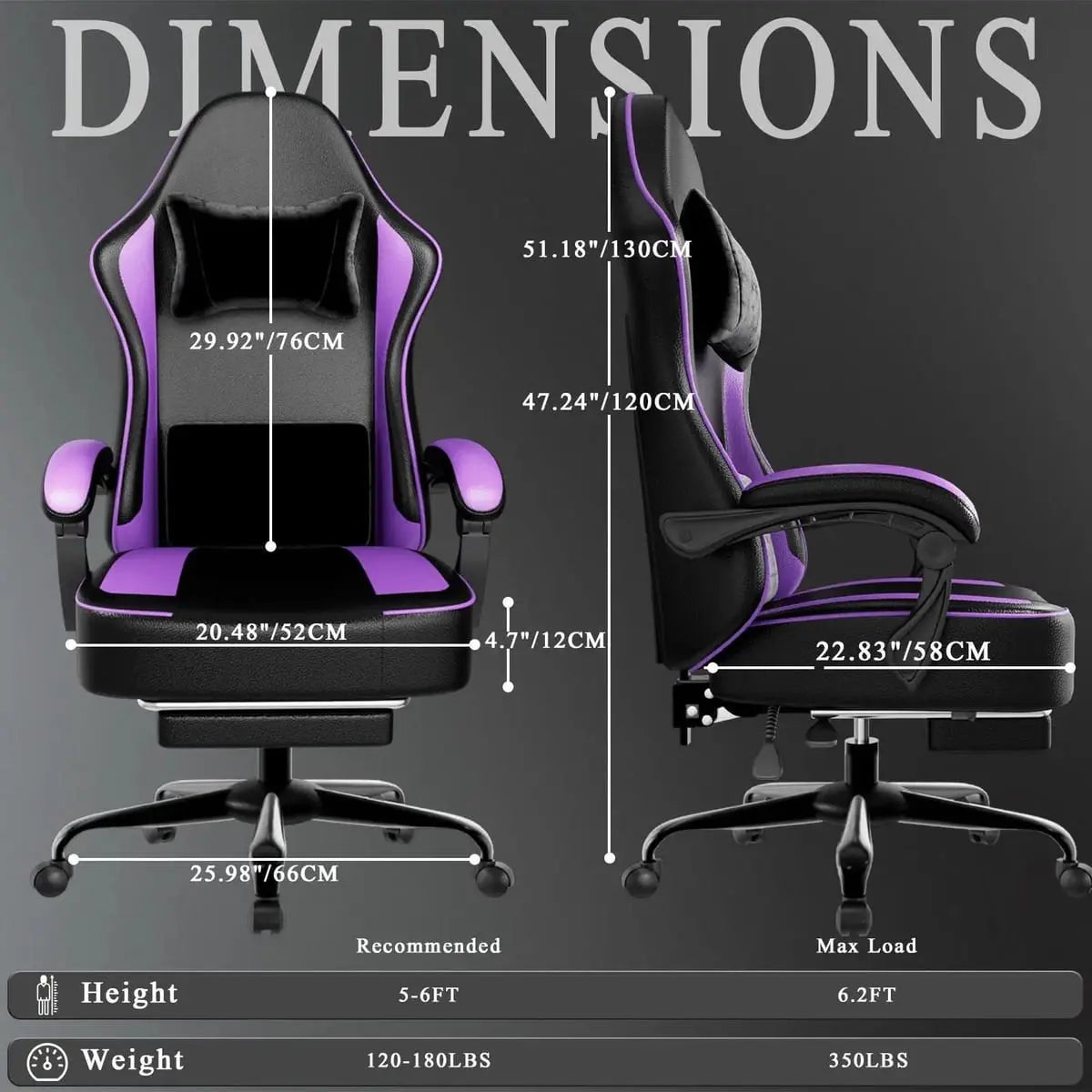 Ergonomic PU Leather Gaming Chair with Pocket Springs, Footrest, and Lumbar Support for Pro Gamers Platinum-Level Office Chairs