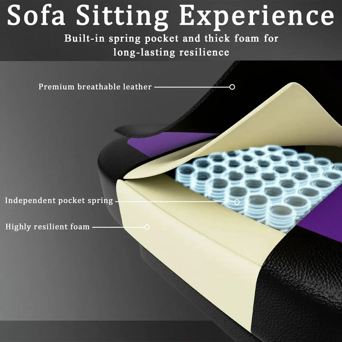 Ergonomic PU Leather Gaming Chair with Pocket Springs, Footrest, and Lumbar Support for Pro Gamers Platinum-Level Office Chairs