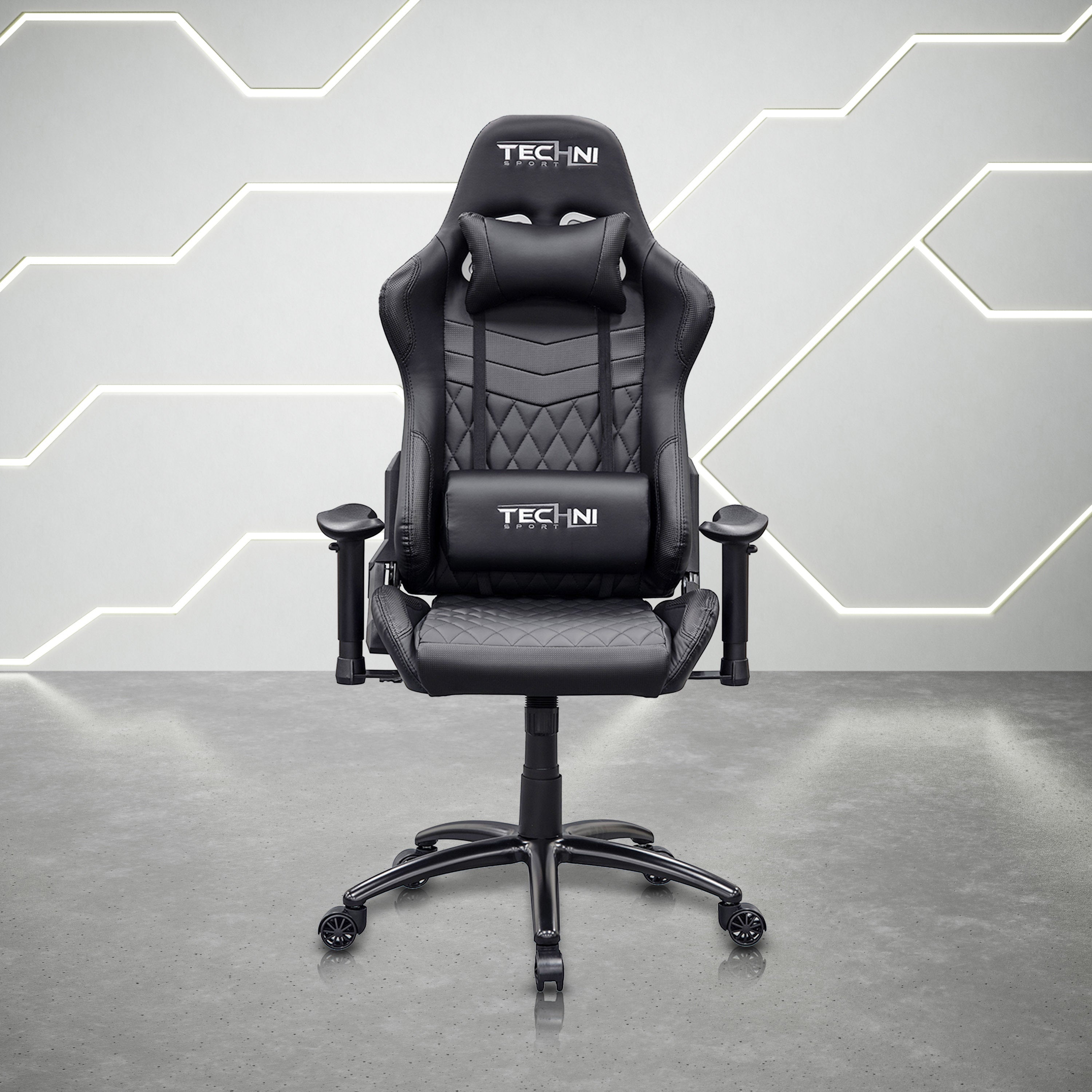 Techni Sport TS-5100 Ergonomic High Back Racer Style PC Gaming Chair, Black - Platinum-Level Office Chairs
