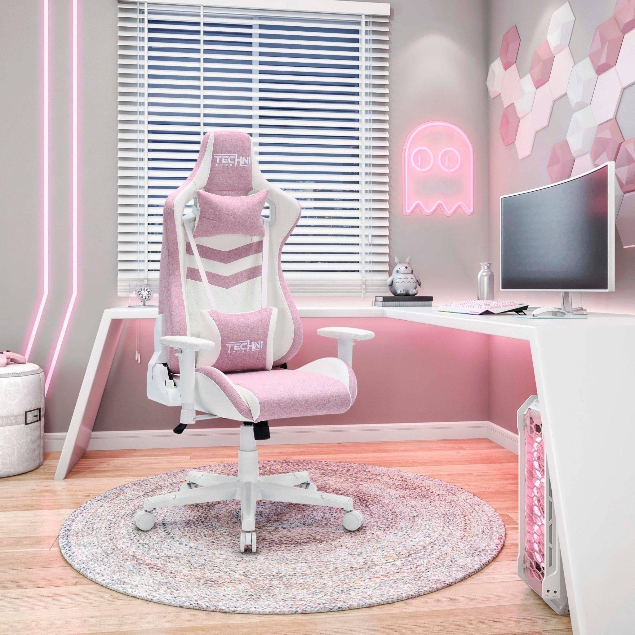 Pastel Pink Ergonomic Gaming Chair by Techni Sport TS86 - Platinum-Level Office Chairs