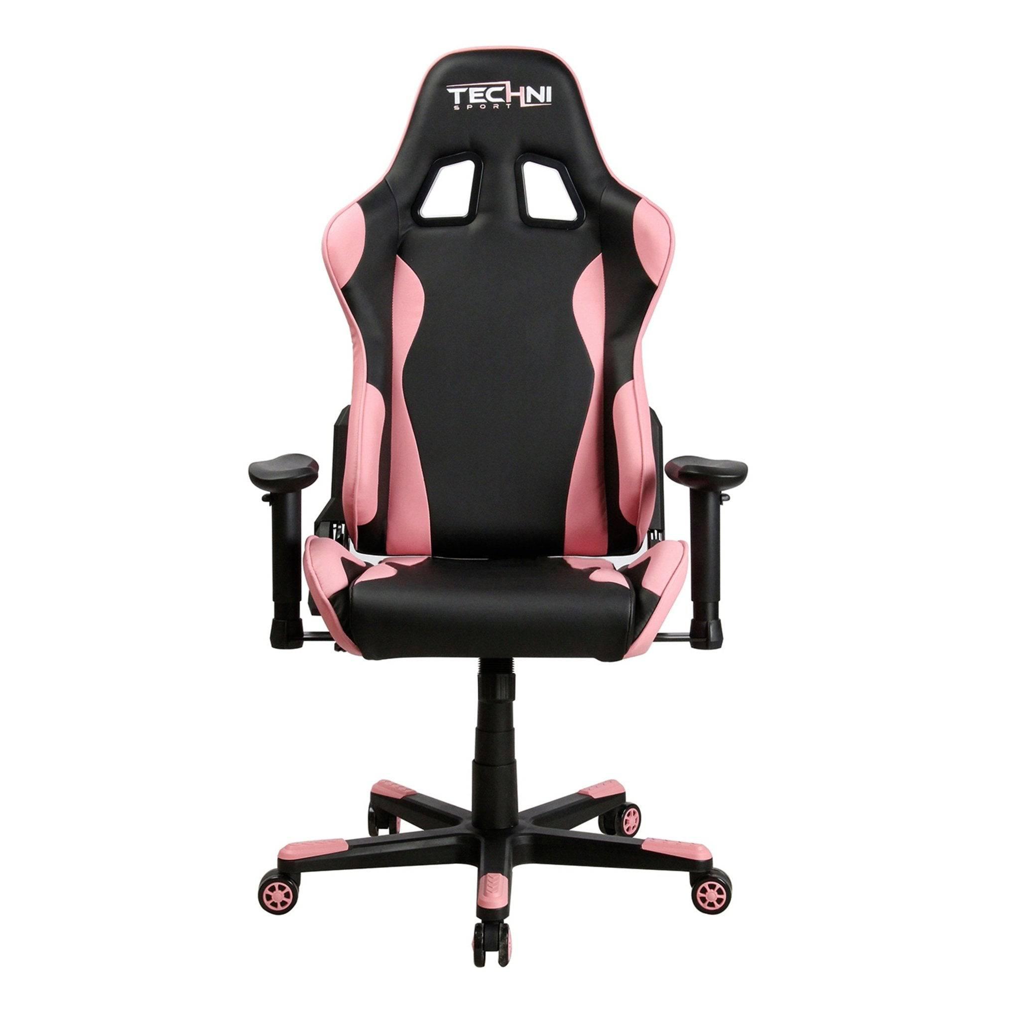 Pink Racer Style Ergonomic High Back PC Gaming Chair by Techni Sport TS-4300 - Platinum-Level Office Chairs