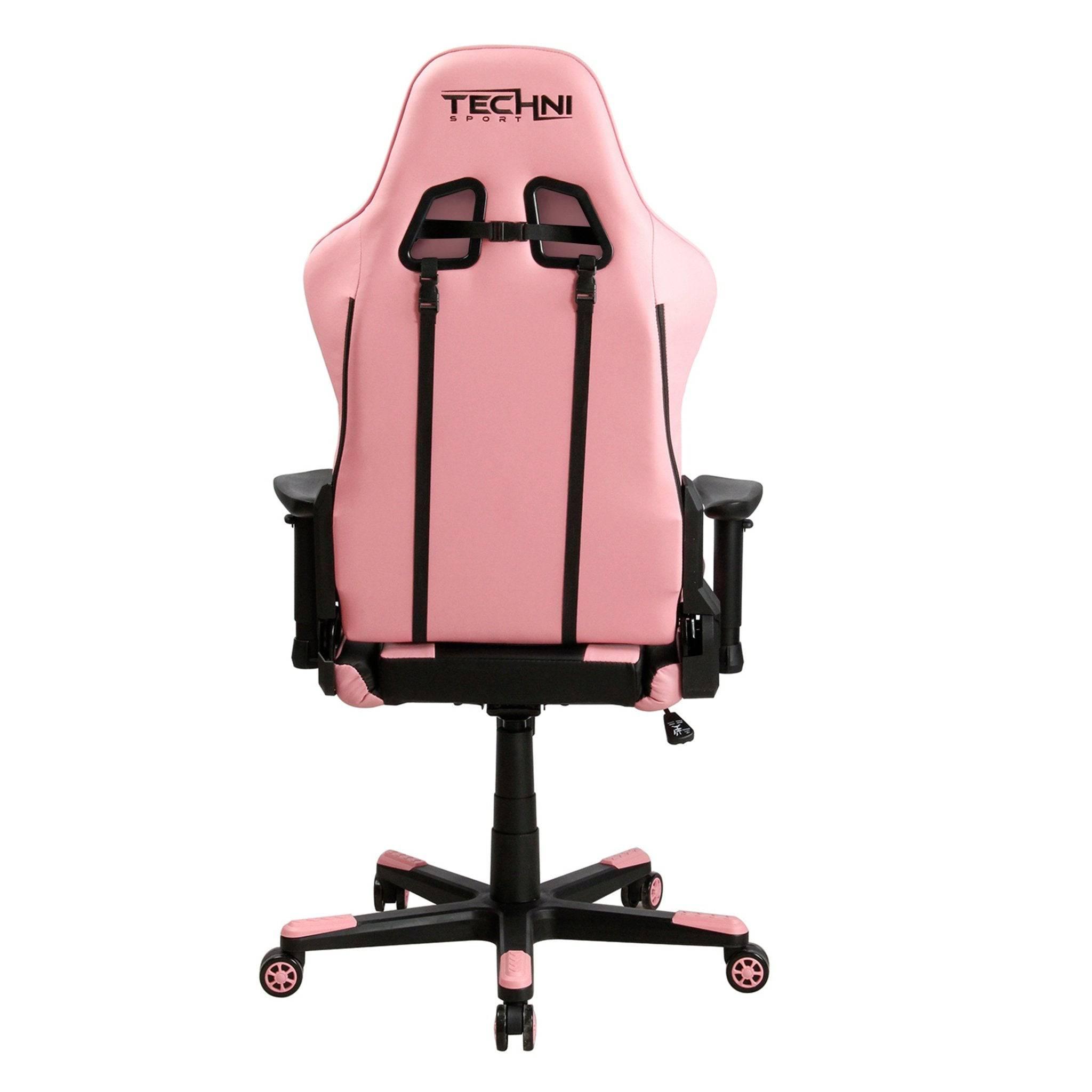 Pink Racer Style Ergonomic High Back PC Gaming Chair by Techni Sport TS-4300 - Platinum-Level Office Chairs