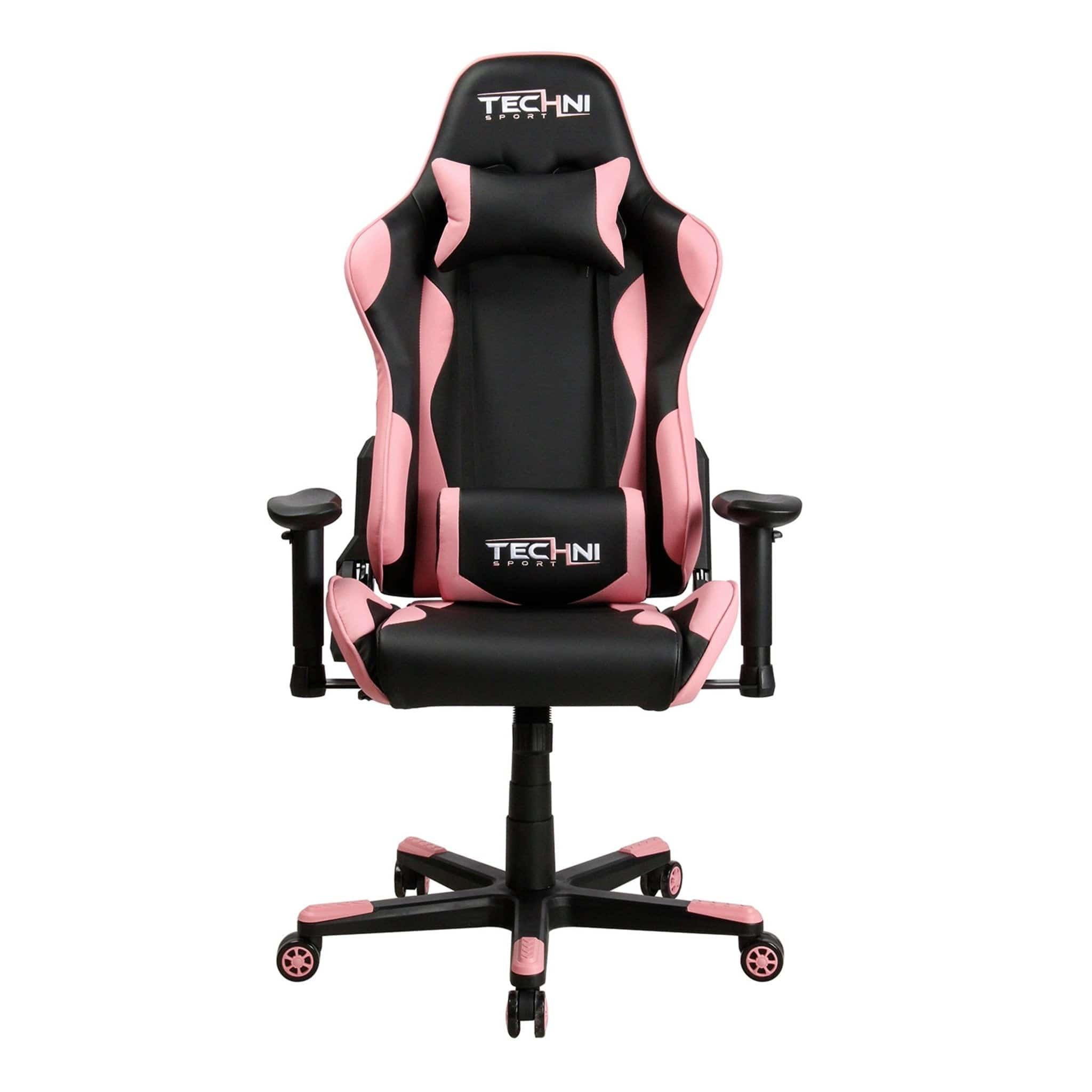 Pink Racer Style Ergonomic High Back PC Gaming Chair by Techni Sport TS-4300 - Platinum-Level Office Chairs