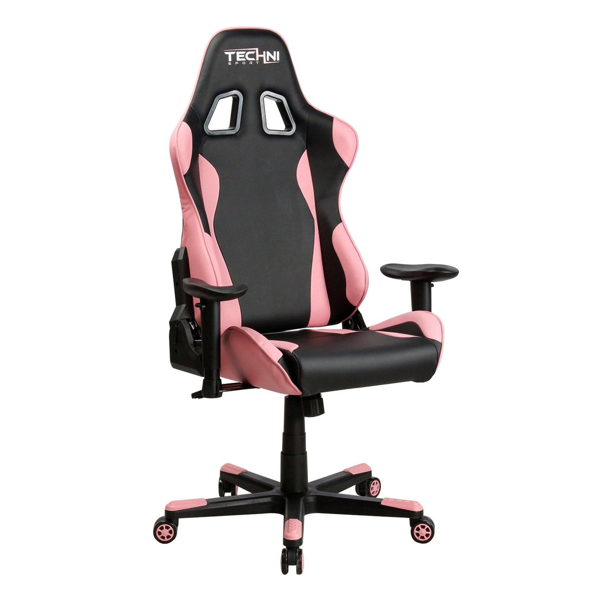 Pink Racer Style Ergonomic High Back PC Gaming Chair by Techni Sport TS-4300 - Platinum-Level Office Chairs