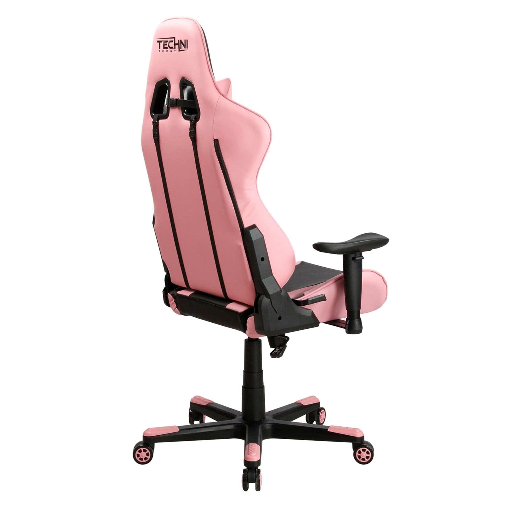 Pink Racer Style Ergonomic High Back PC Gaming Chair by Techni Sport TS-4300 - Platinum-Level Office Chairs
