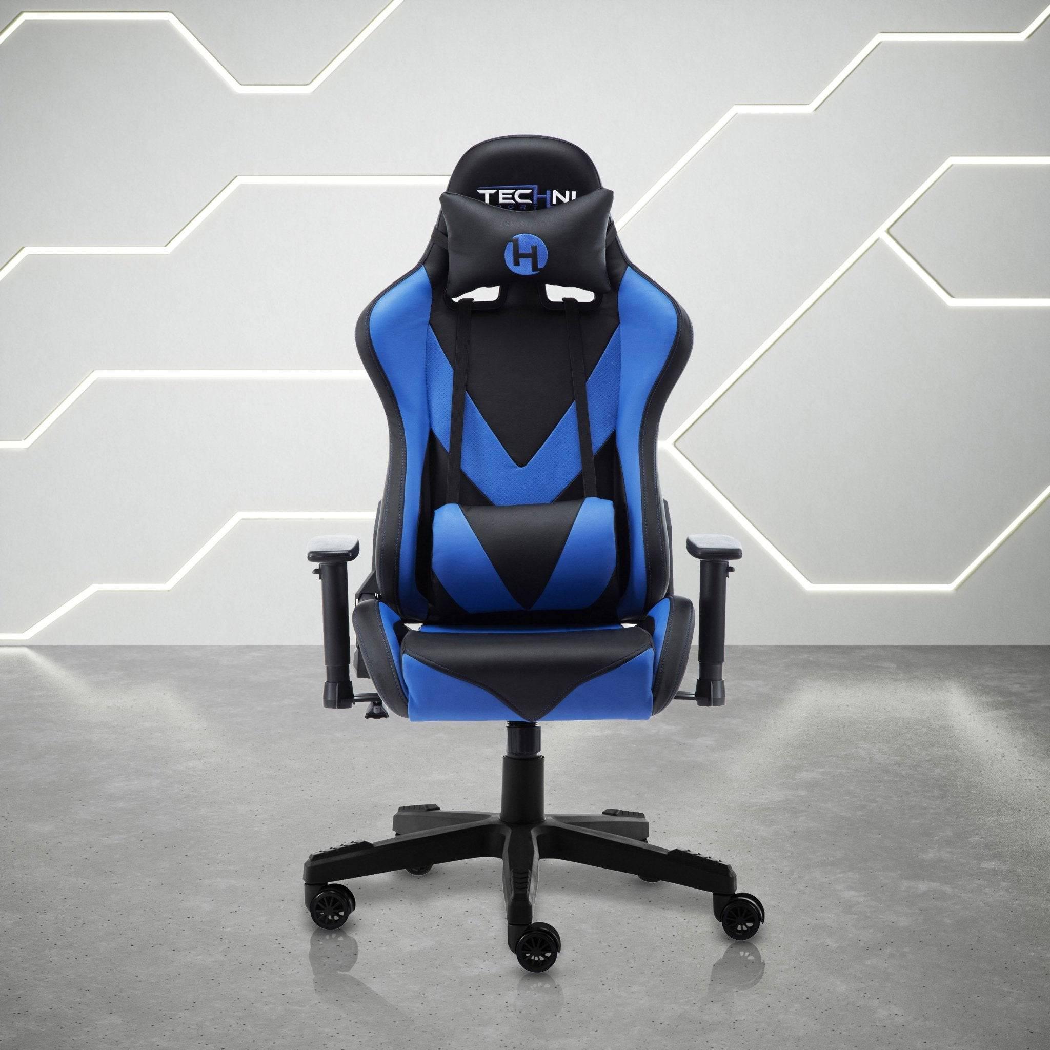 Techni Sport TS-92 Blue and Black Ergonomic Gaming Chair for Office and PC Use - Platinum-Level Office Chairs