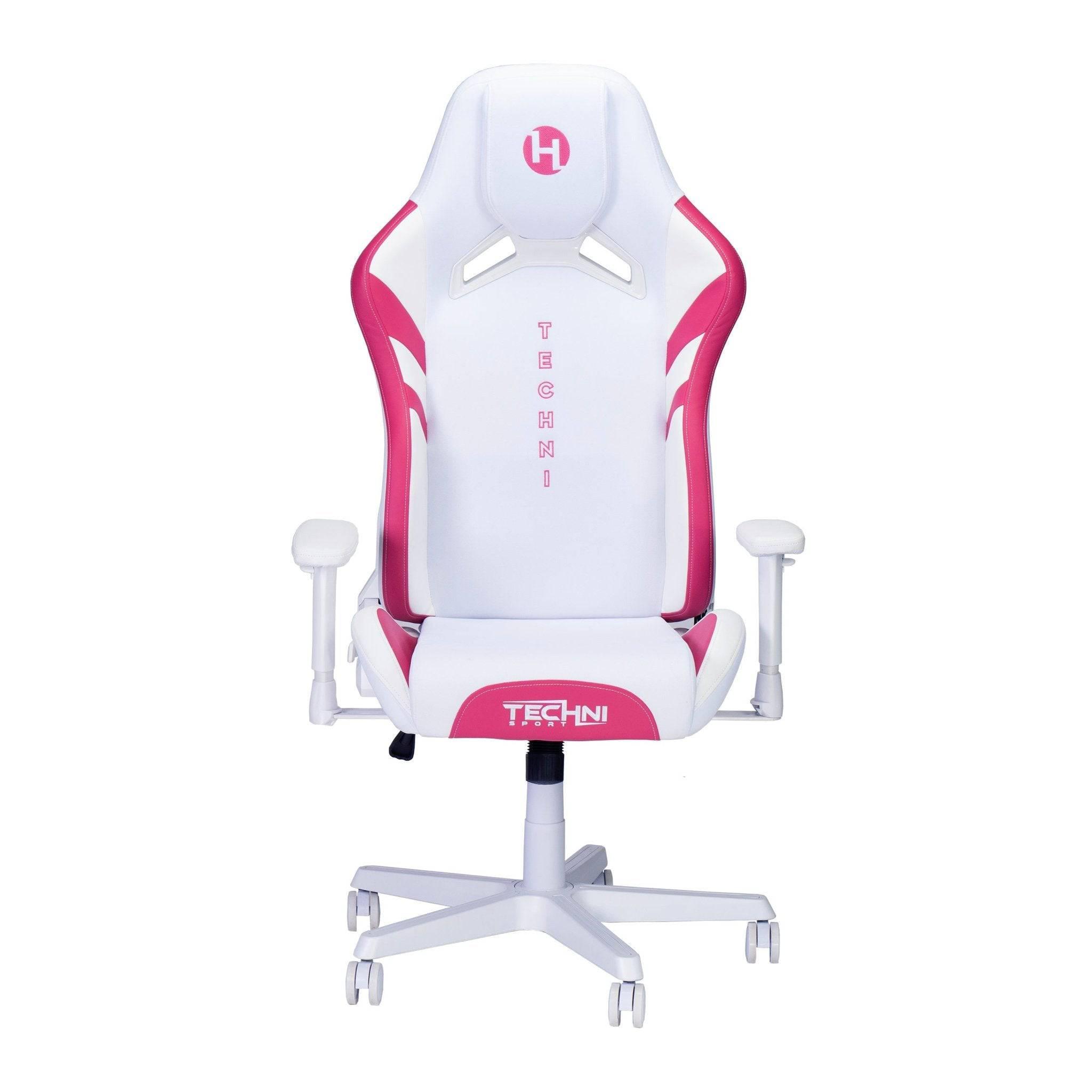 Techni Sport TSF72 Echo Gaming Chair - White and Pink Edition - Platinum-Level Office Chairs
