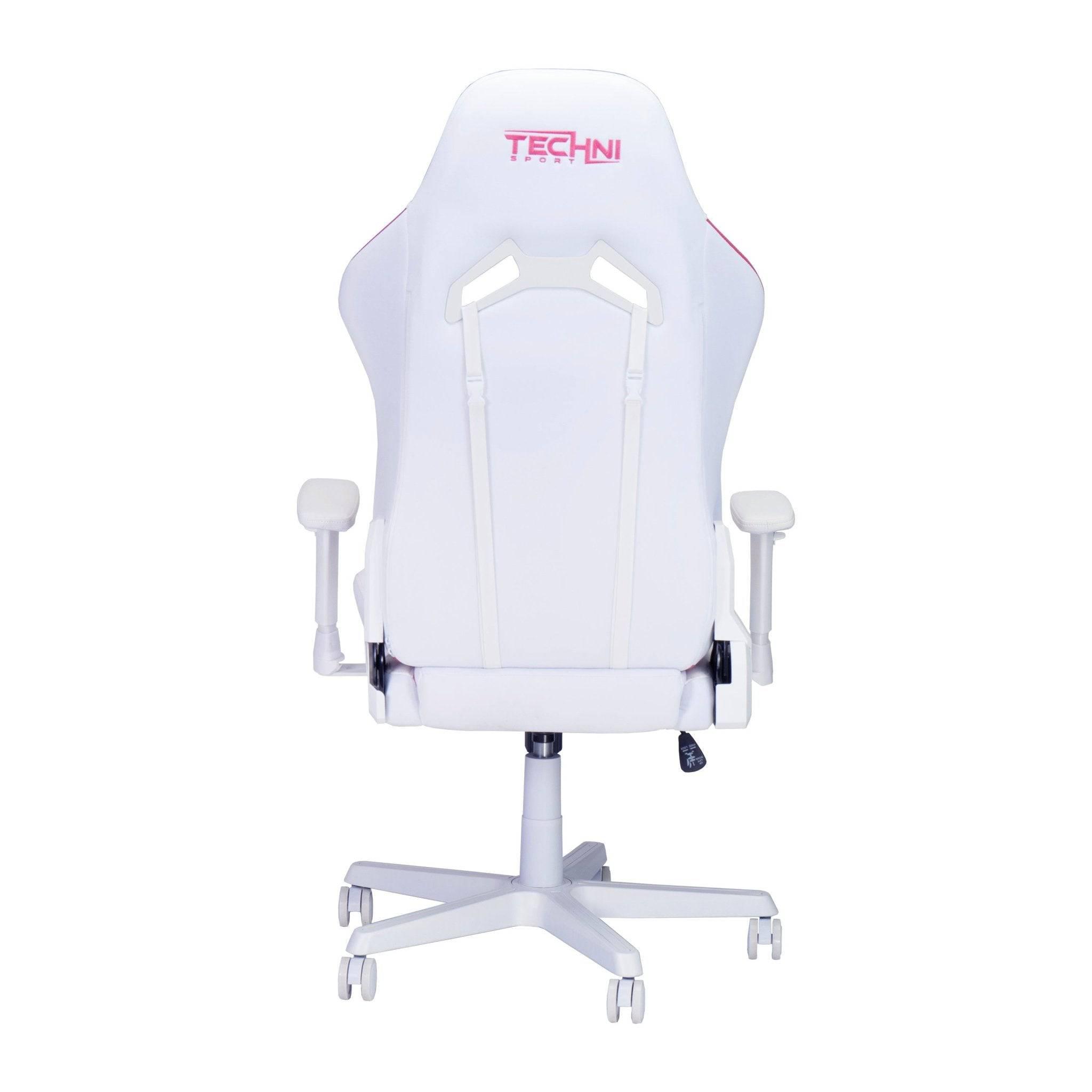 Techni Sport TSF72 Echo Gaming Chair - White and Pink Edition - Platinum-Level Office Chairs