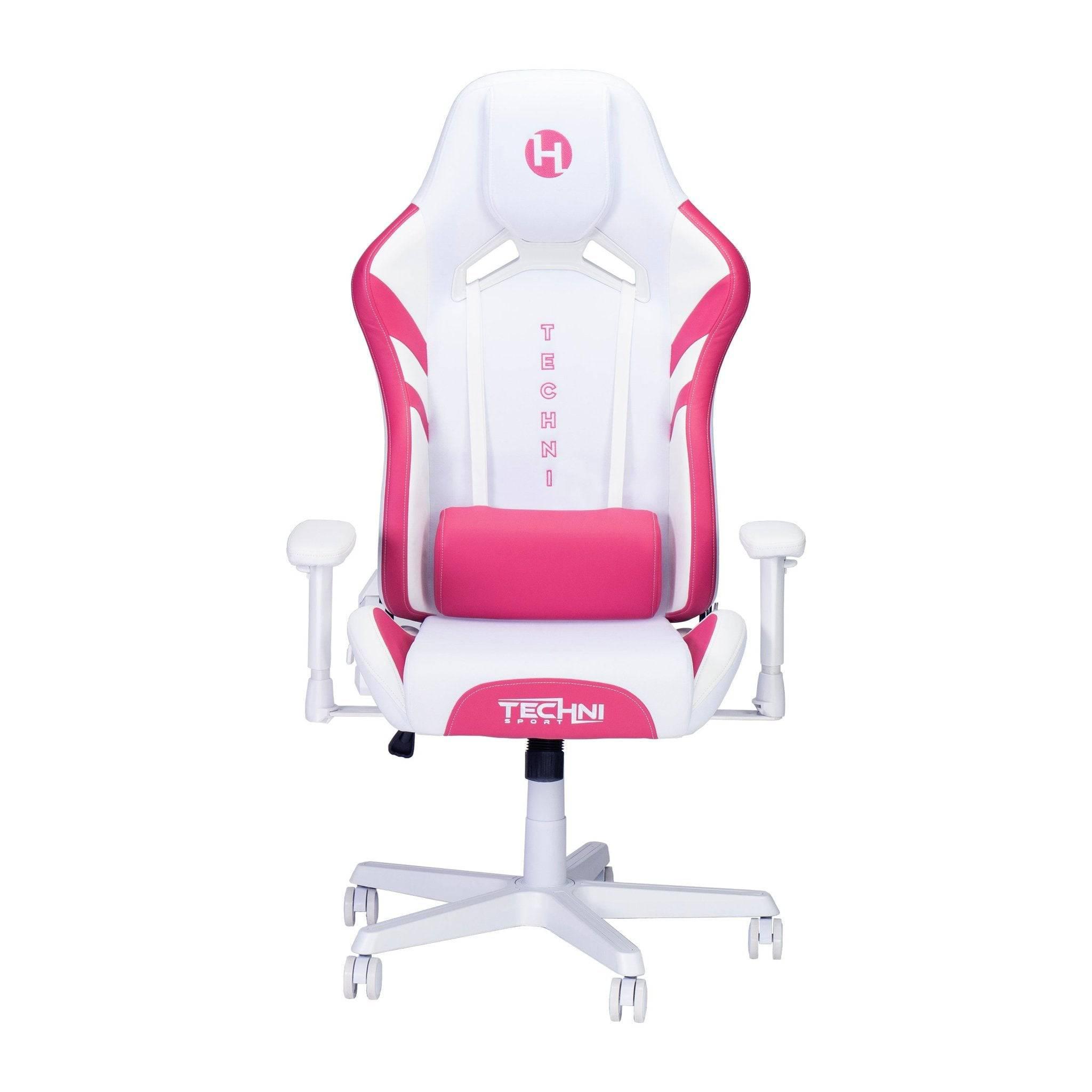 Techni Sport TSF72 Echo Gaming Chair - White and Pink Edition - Platinum-Level Office Chairs
