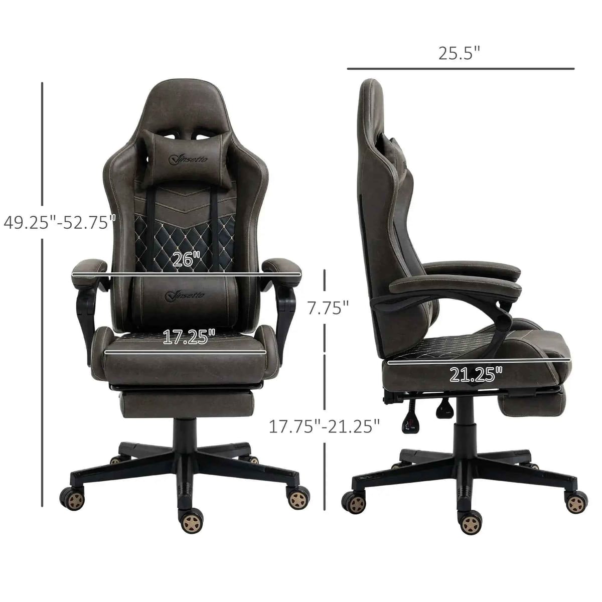Vinsetto Racing Gaming Chair Ergonomic High Back With Lumbar Support - Platinum-Level Office Chairs