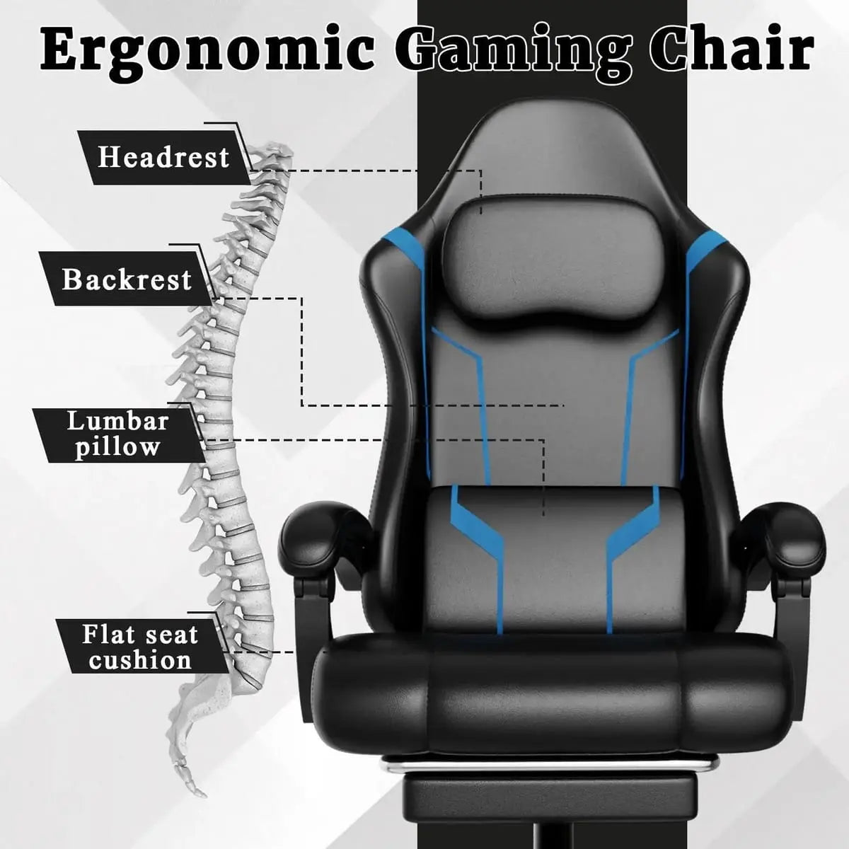Green ergonomic gaming chair by Platinum-Level Office Chairs with independent spring system and retractable footrest for comfort.