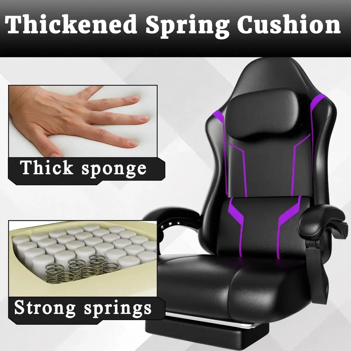 Green ergonomic gaming chair by Platinum-Level Office Chairs with independent spring system and retractable footrest for comfort