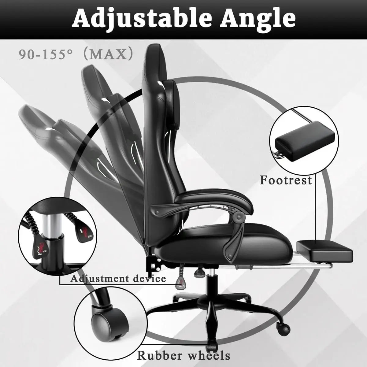 Green ergonomic gaming chair by Platinum-Level Office Chairs with independent spring system and retractable footrest for comfort