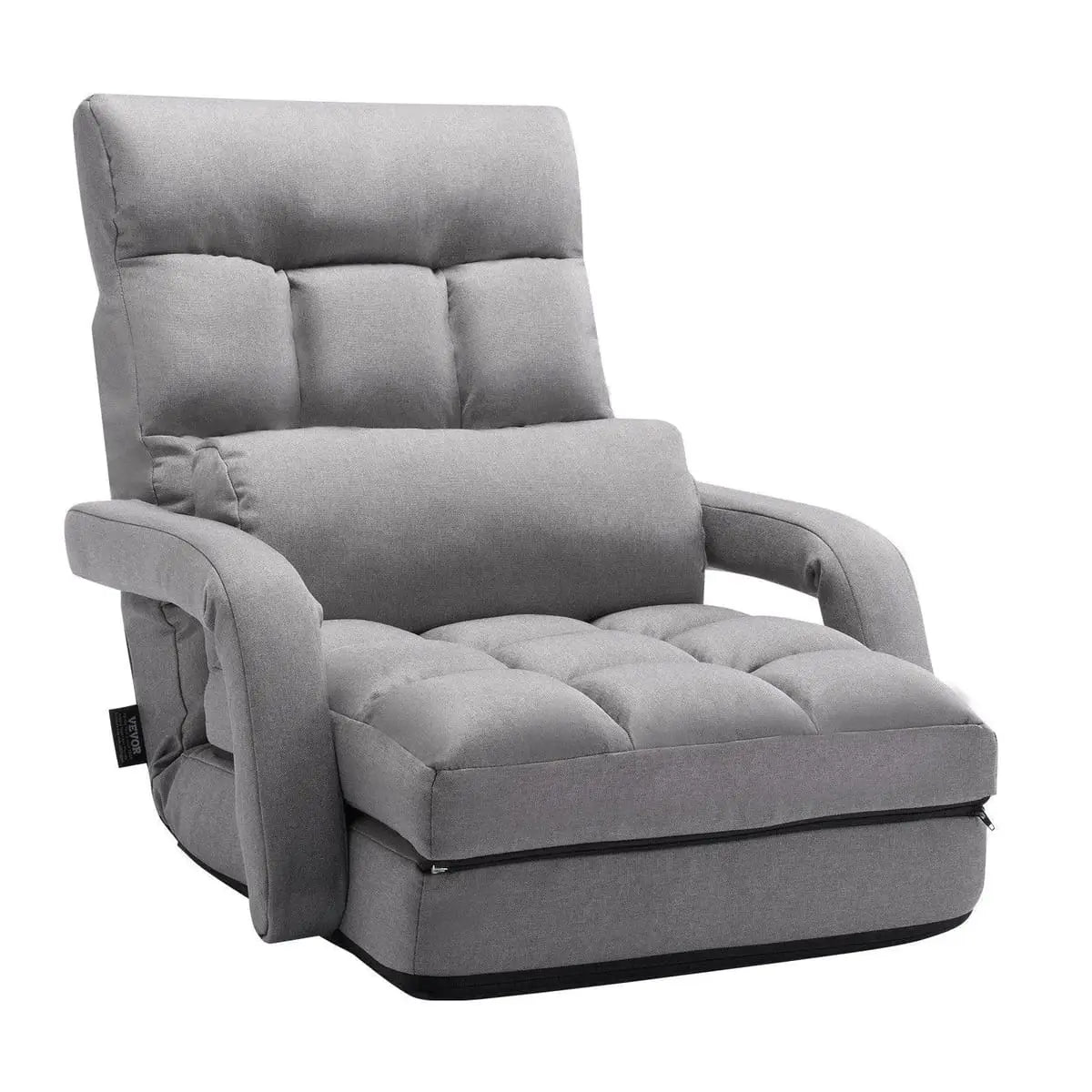 Grey Platinum-Level Office Chairs gaming floor chair folding lounger with 5 adjustable positions for gaming and reading comfort.