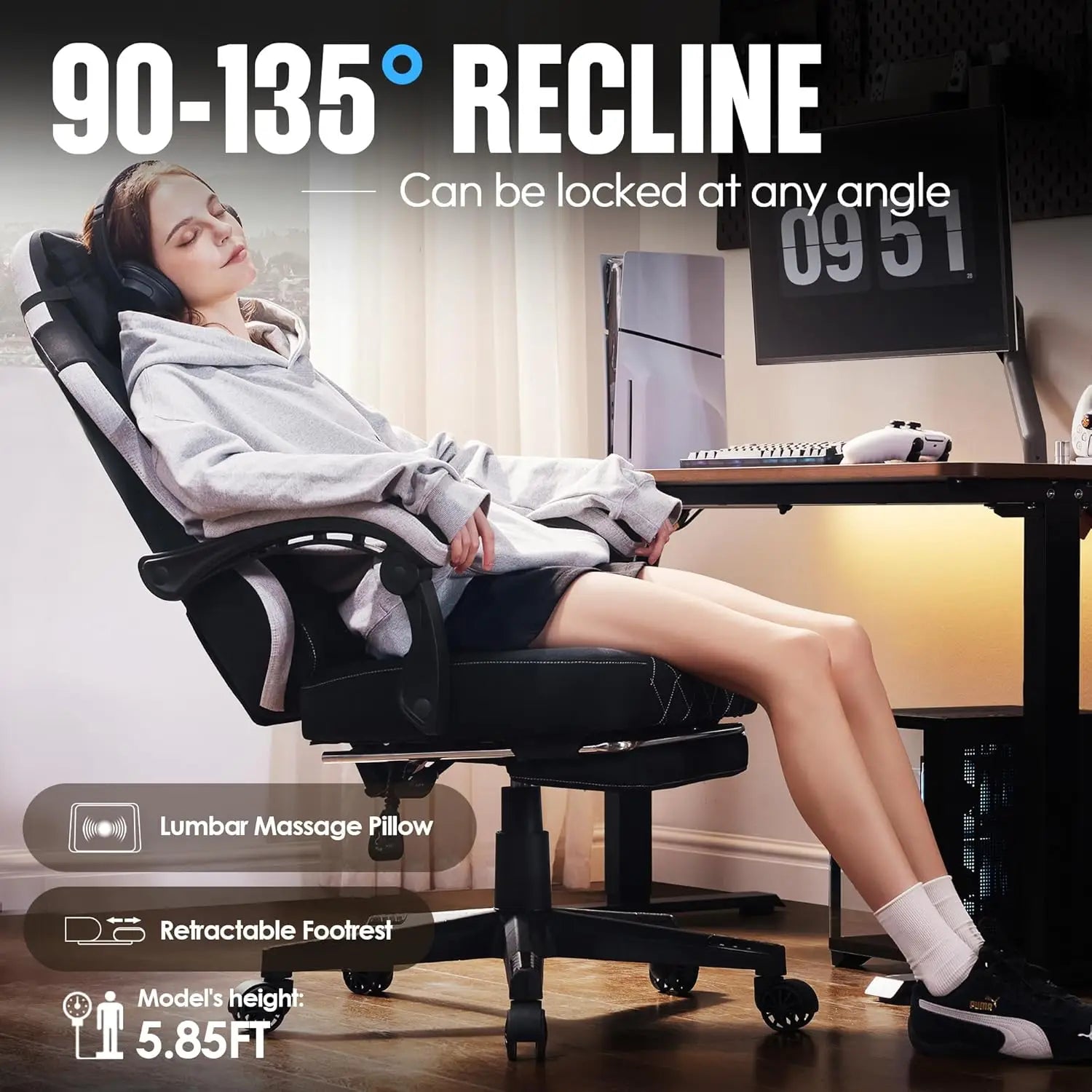 Dowinx High Back Ergonomic Gaming Chair with Footrest and Pocket Spring - Platinum-Level Office Chairs