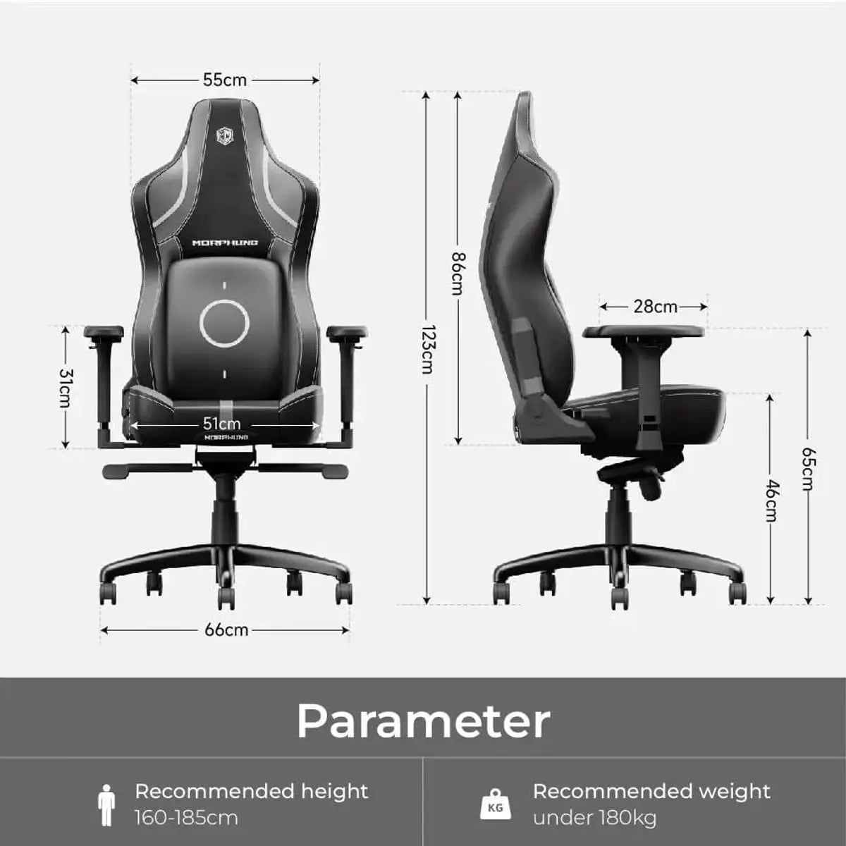Red and black ergonomic gaming chair by Platinum-Level Office Chairs with lumbar support, made of PU leather for pro gamers.