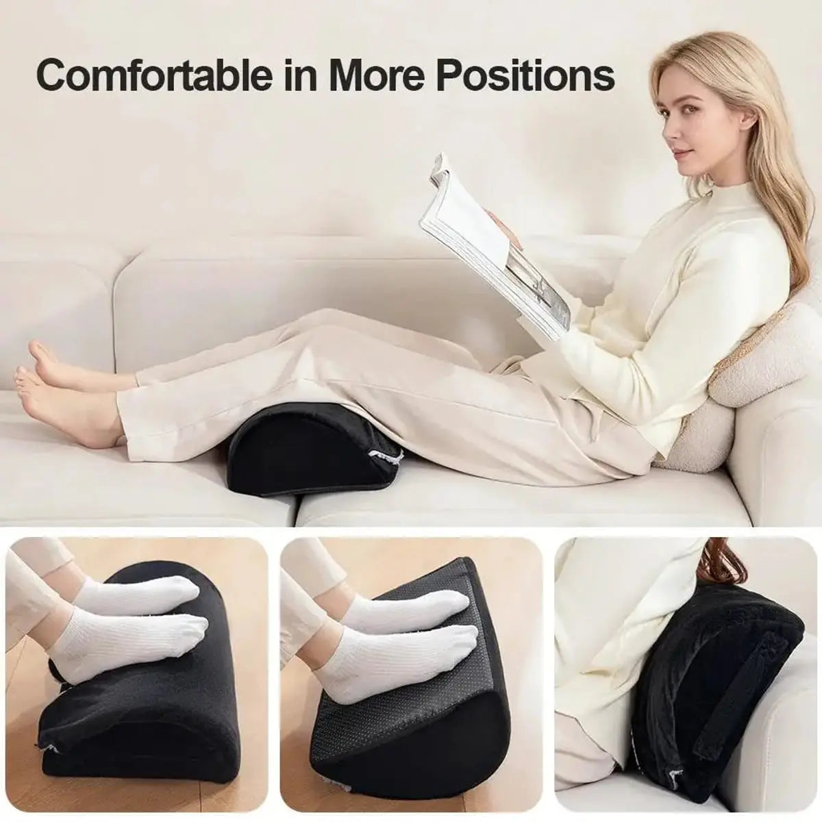 Grey foot under desk from Platinum-Level Office Chairs, a warm, comfortable foot pocket footstool for relaxing at your workspace.