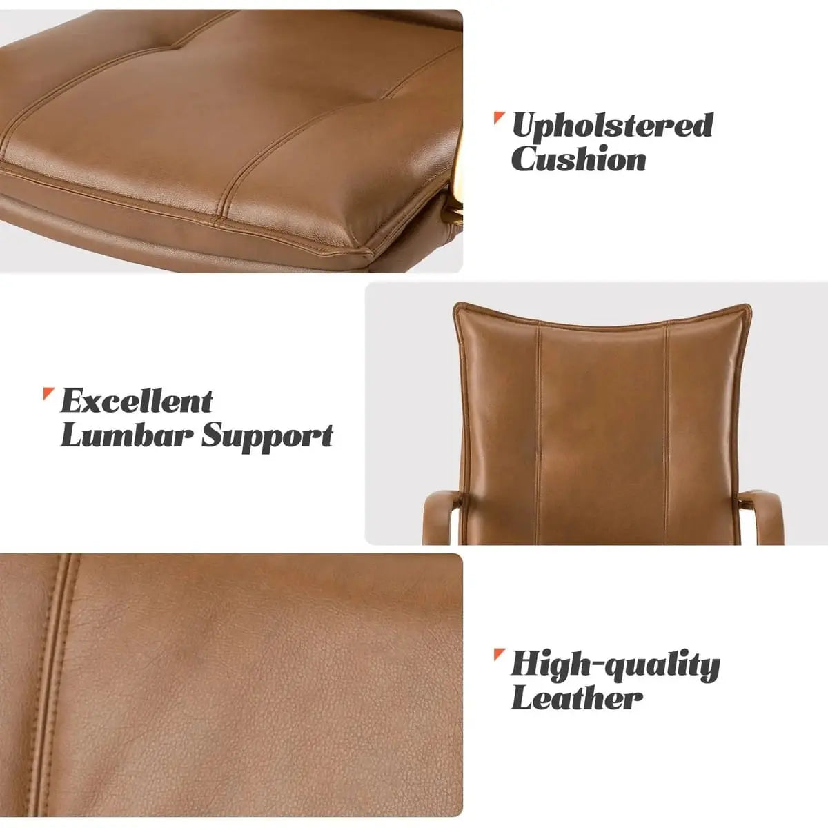 Modern Executive Black Faux Leather Office Chair Gold Base - Ergonomic Swivel & Adjustable Height for Professionals. Platinum-Level Office Chairs