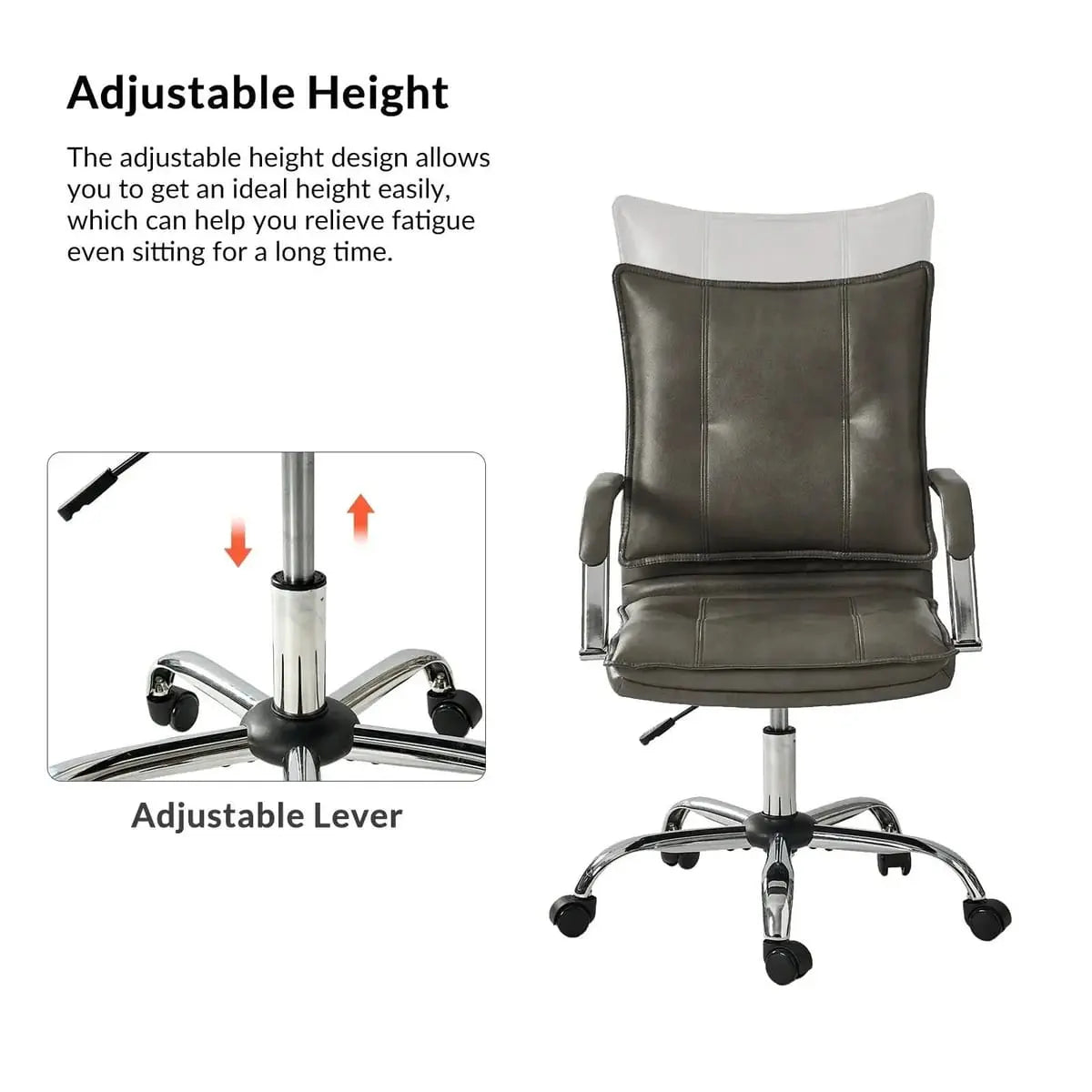 Modern Executive Black Faux Leather Office Chair Gold Base - Ergonomic Swivel & Adjustable Height for Professionals. Platinum-Level Office Chairs